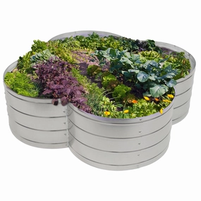 Sunnydaze 4-Leaf Clover-Shaped Galvanized Steel Raised Garden Bed decorative outdoor planter box designs