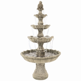 Sunnydaze 4-Tier Grand Courtyard Outdoor Water Fountain - 80" Houtdoor garden water fountain