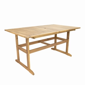 Sunnydaze 57" Hatteras Acacia Wood Outdoor Dining Table with Umbrella Holeoutdoor patio furniture set