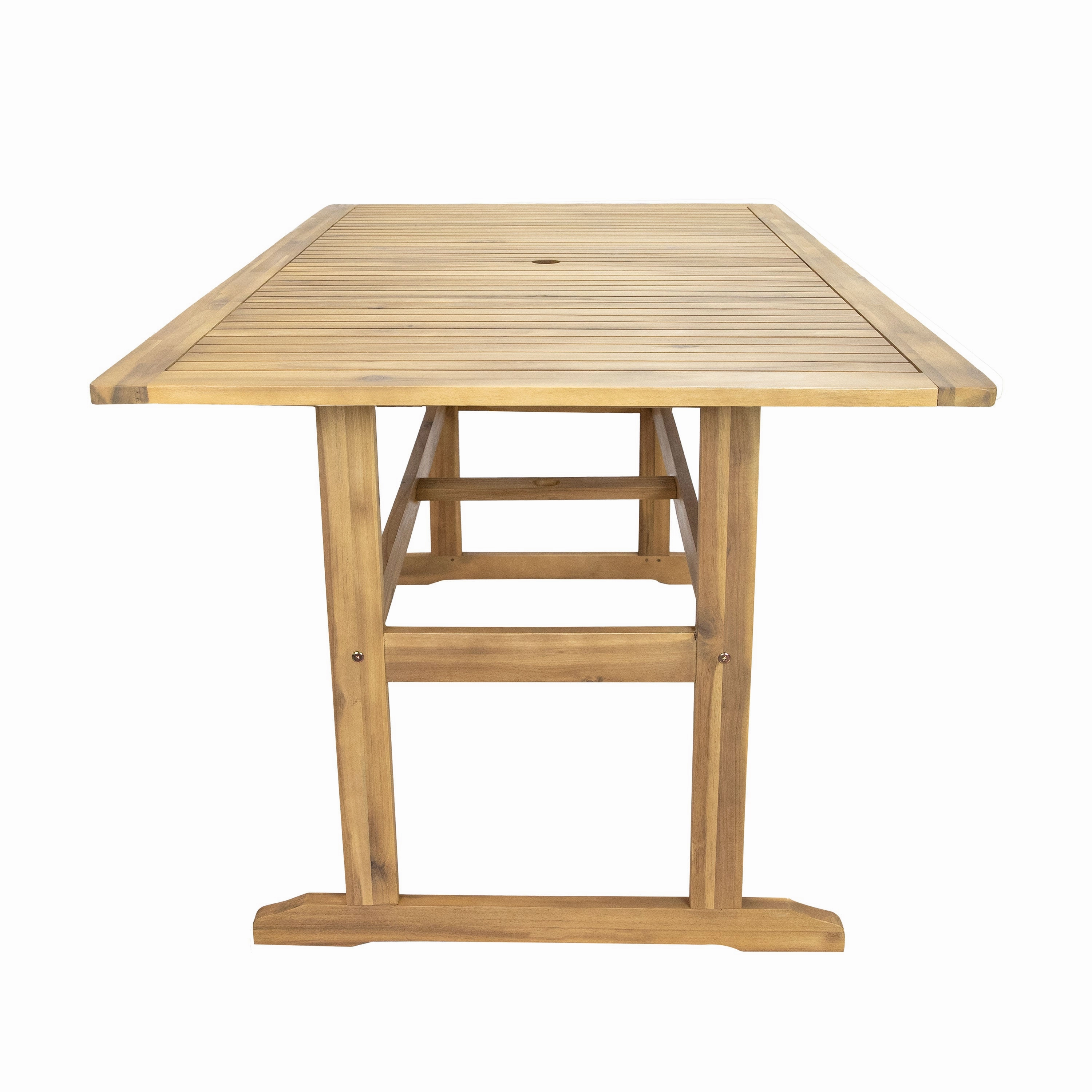 Sunnydaze 57" Hatteras Acacia Wood Outdoor Dining Table with Umbrella Hole
