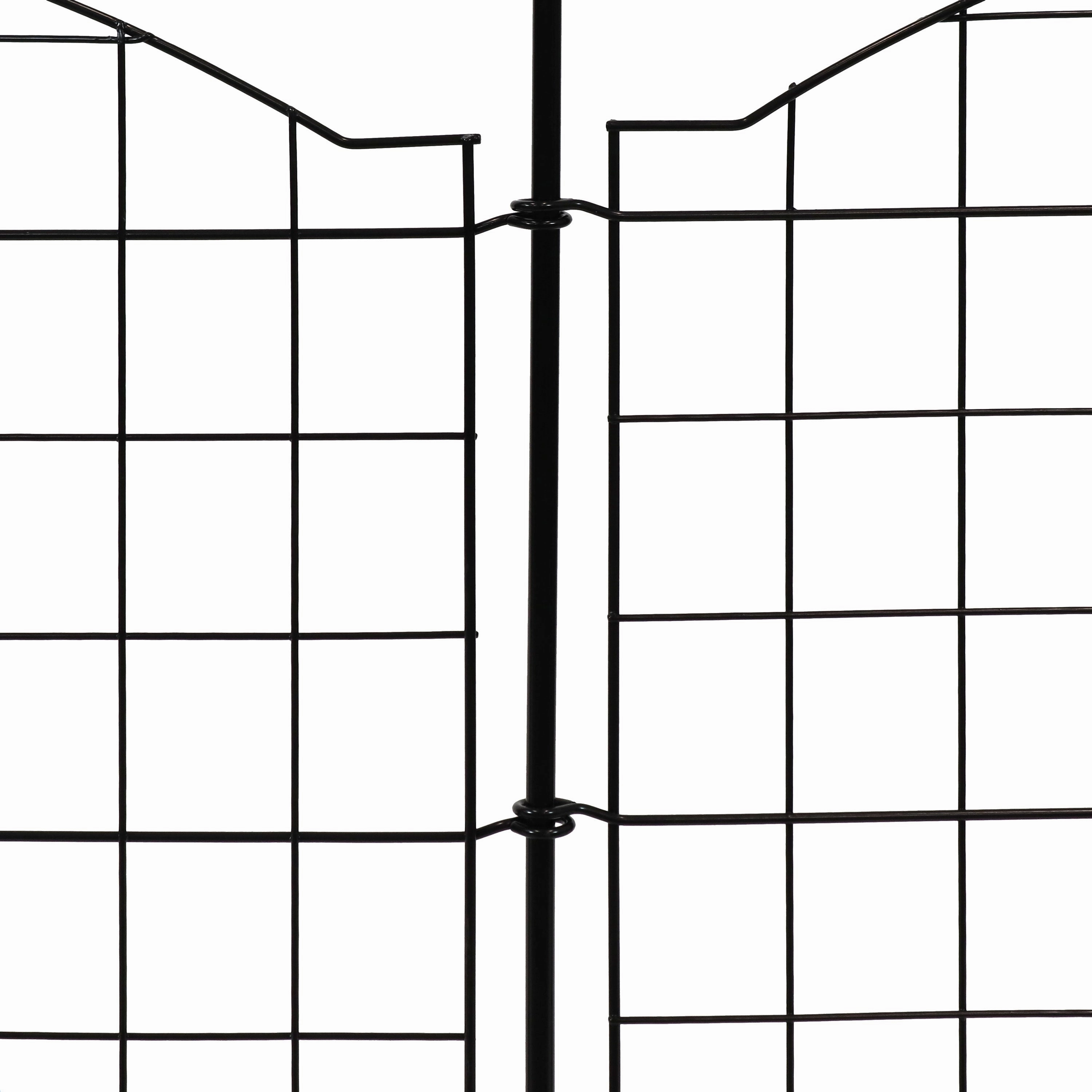 Sunnydaze 5-Piece Arched Grid Steel Decorative Garden Fence Panels - 12.5' Overall