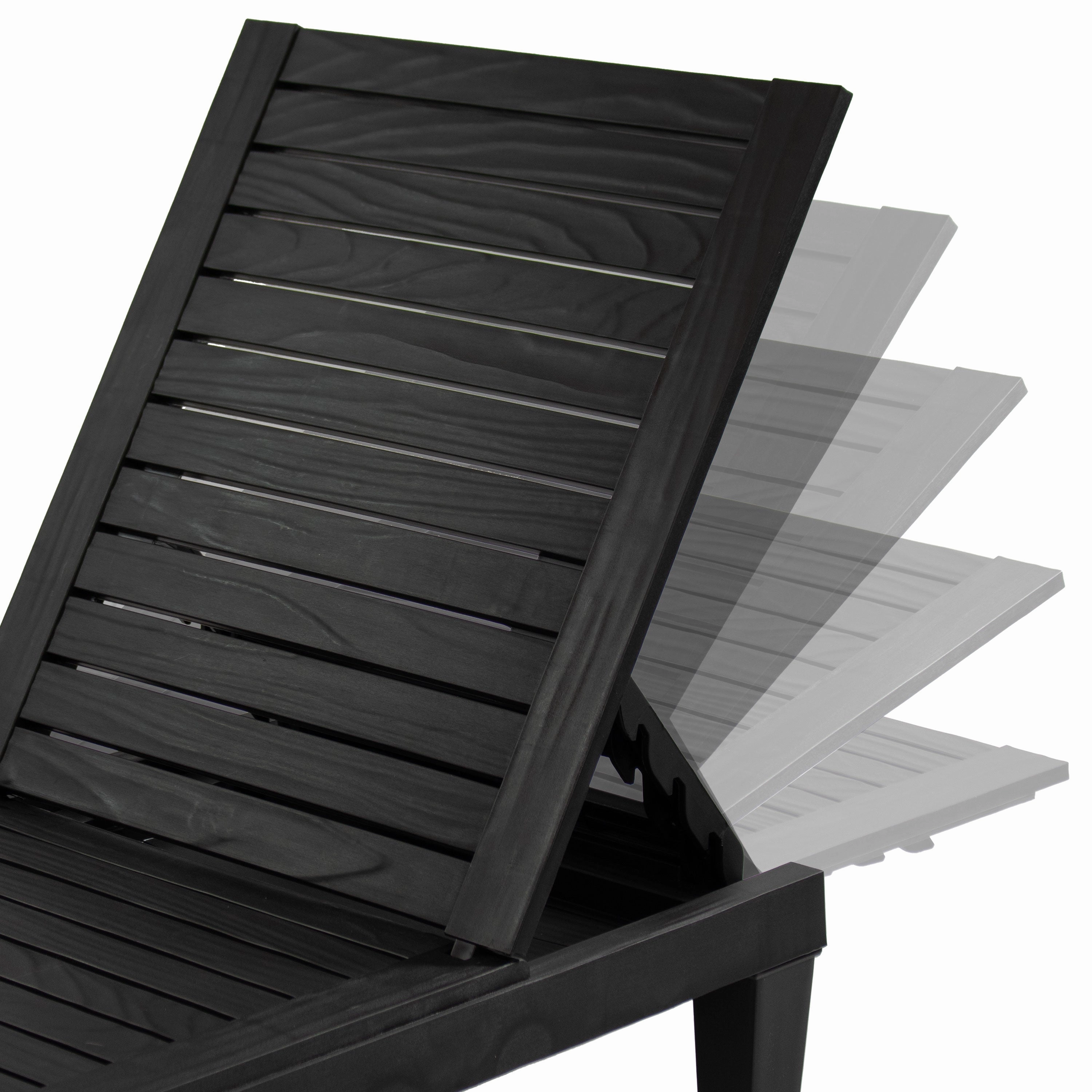Sunnydaze 5-Position Outdoor Adjustable Chaise Lounge Chair - Black