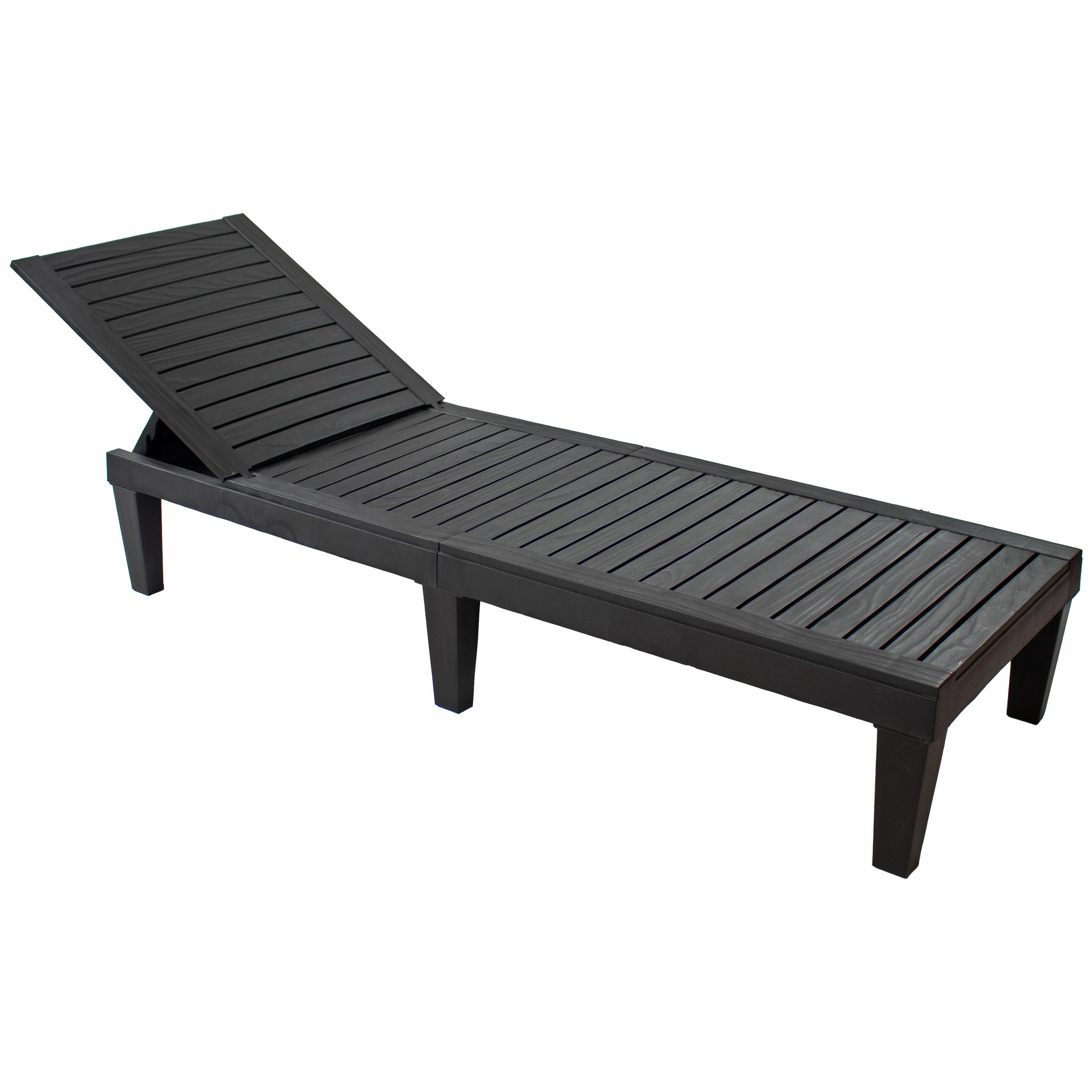 Sunnydaze 5-Position Outdoor Adjustable Chaise Lounge Chair - Blackoutdoor patio furniture set