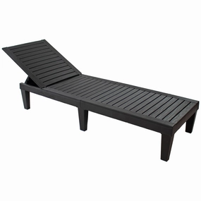 Sunnydaze 5-Position Outdoor Adjustable Chaise Lounge Chair - Blackoutdoor patio furniture set