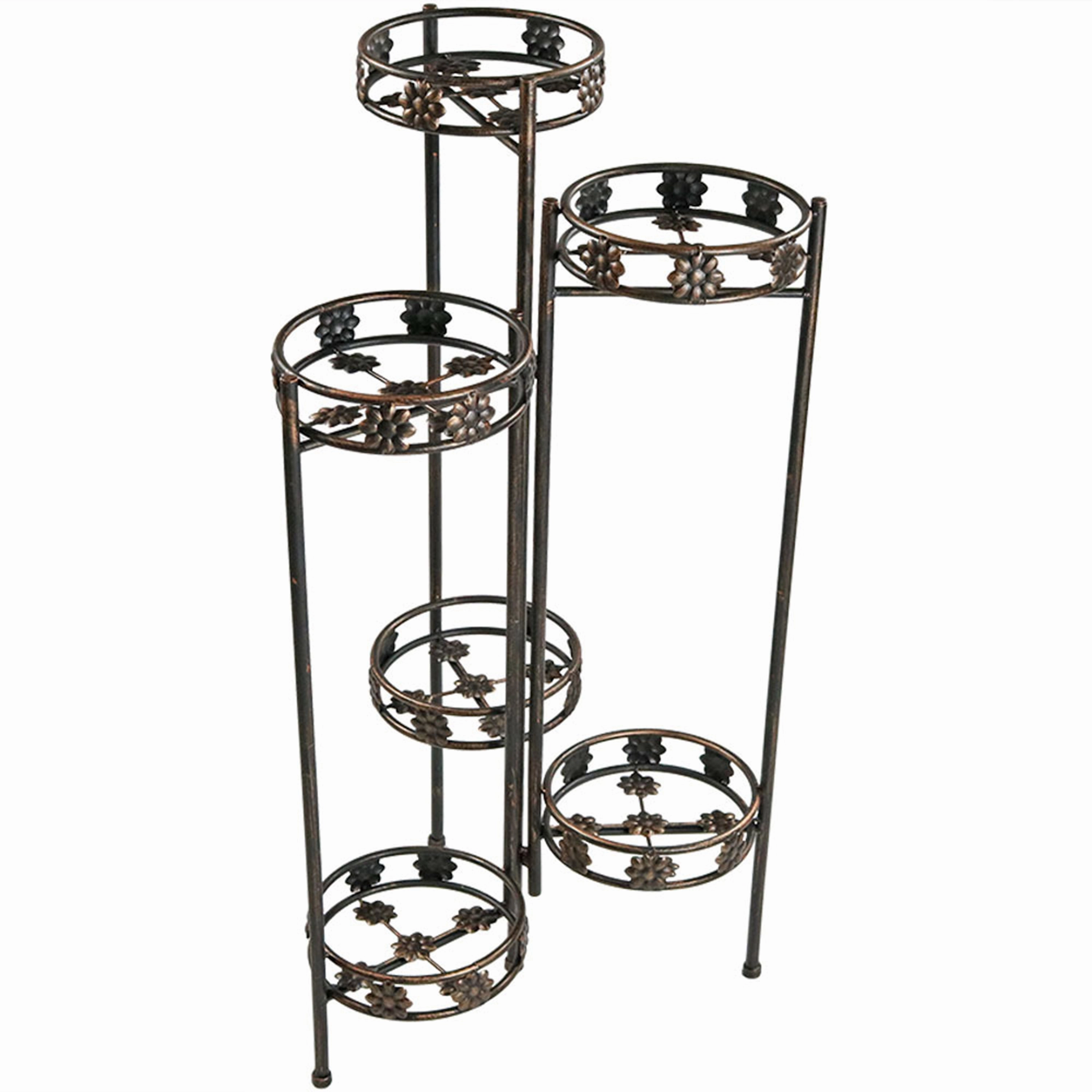 Sunnydaze 6-Tier Folding Plant Stand - 45" decorative outdoor planter box designs