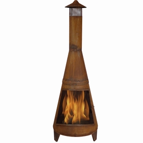 Sunnydaze 70" Outdoor Chiminea Fire Pit - Rustic Finishportable outdoor fire pit with lid