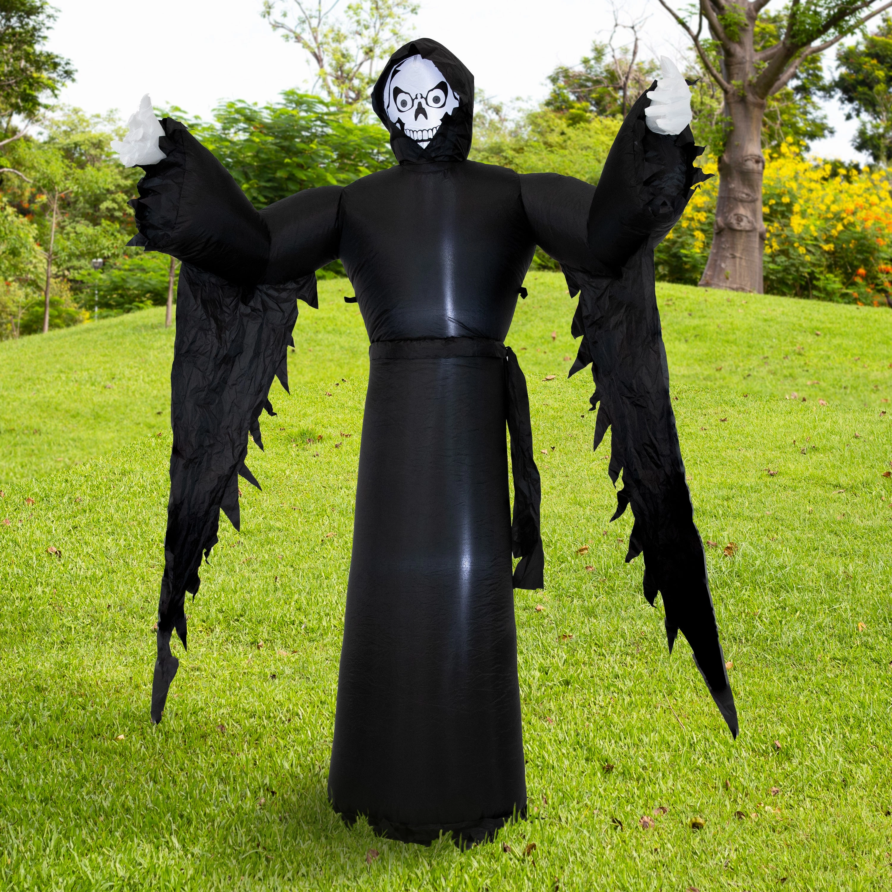 Sunnydaze 7 Grisly Grim Reaper Inflatable Halloween Decoration