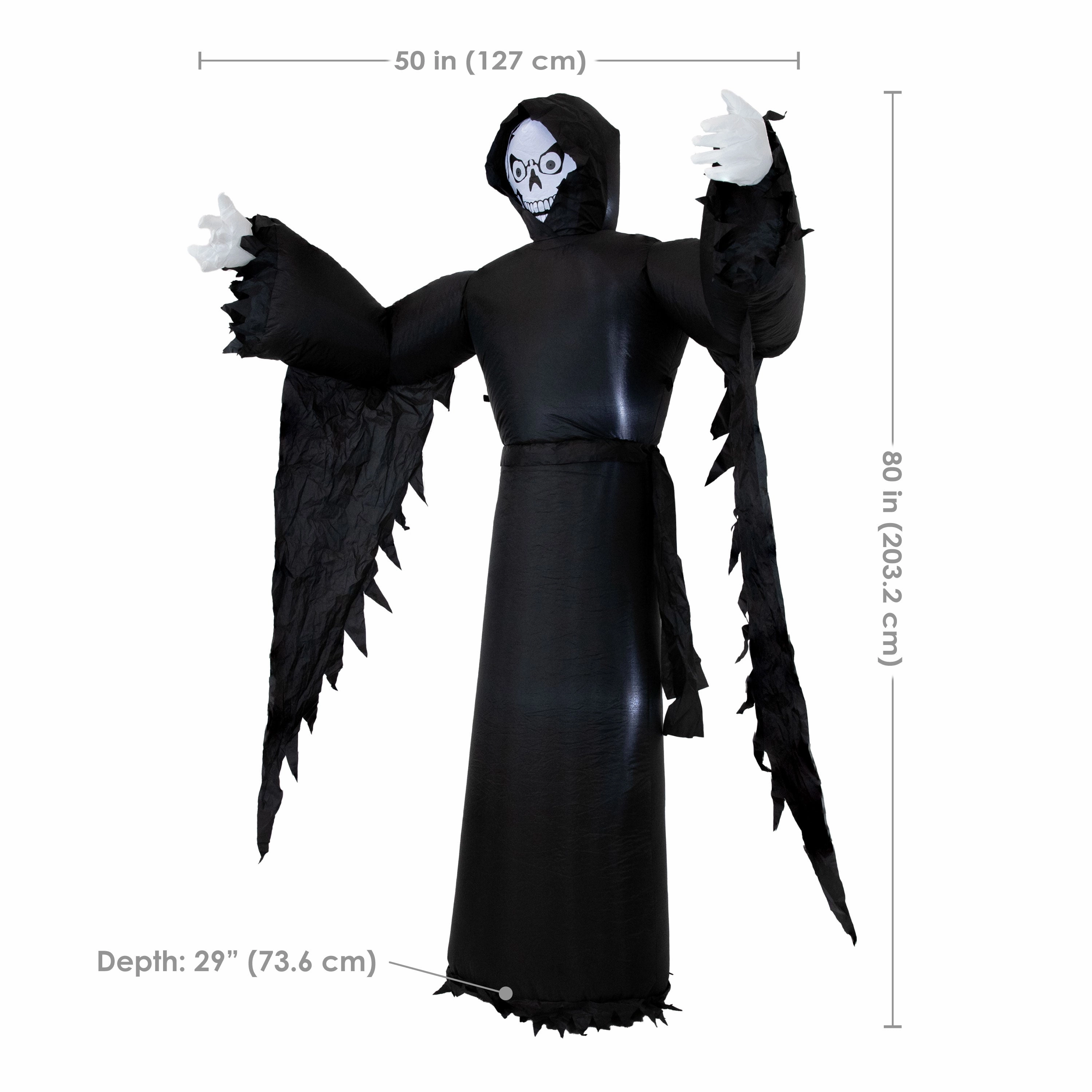 Sunnydaze 7 Grisly Grim Reaper Inflatable Halloween Decoration