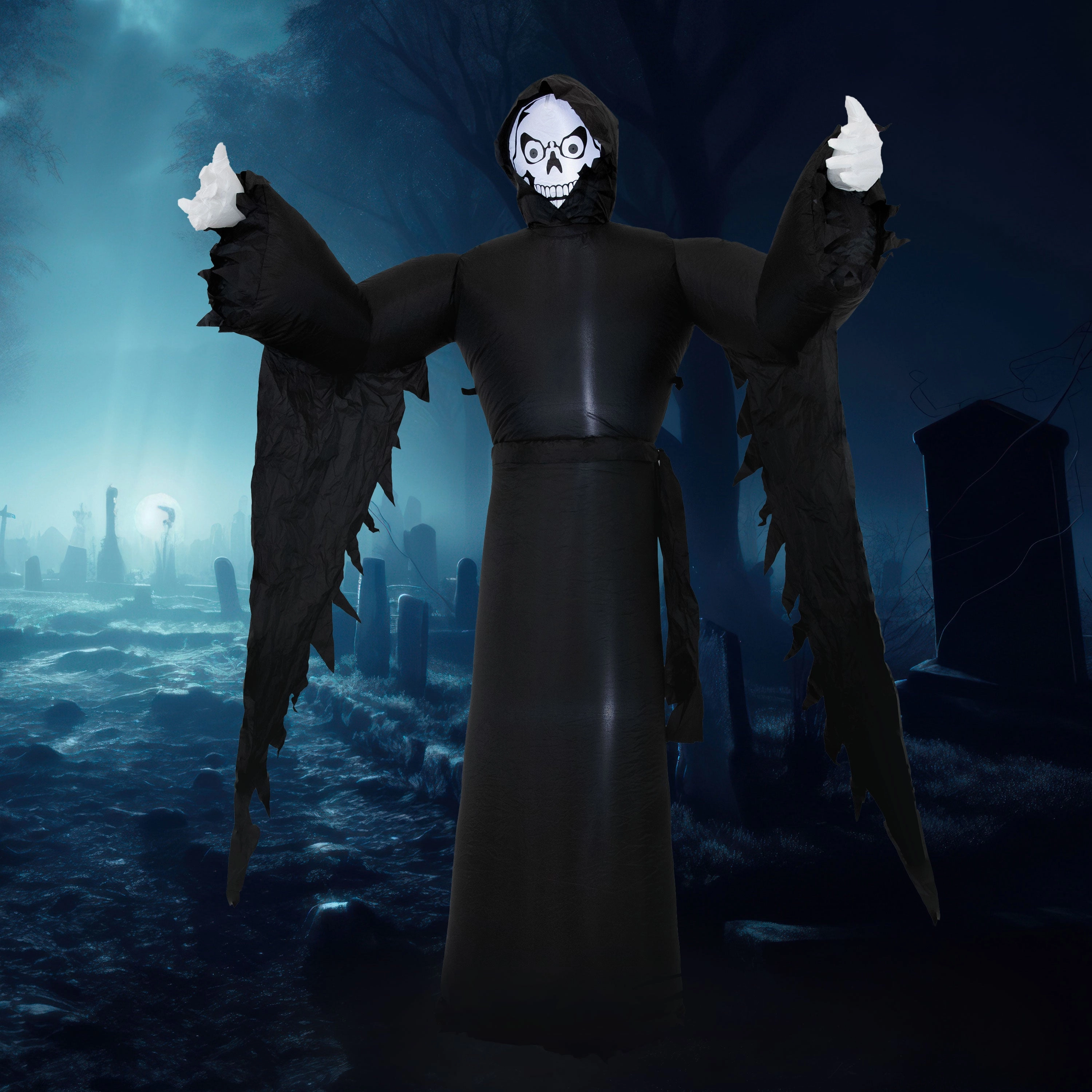 Sunnydaze 7 Grisly Grim Reaper Inflatable Halloween Decoration