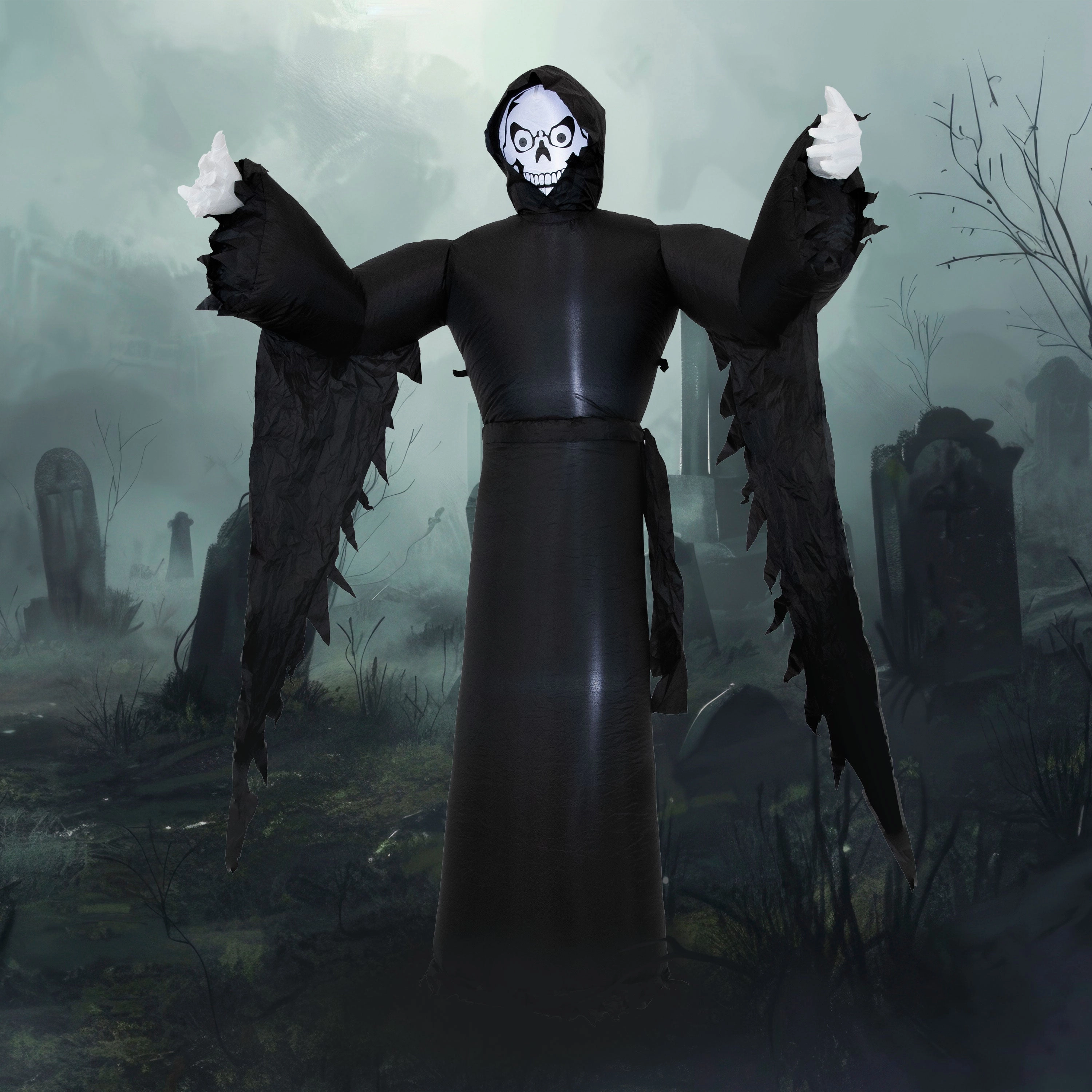 Sunnydaze 7 Grisly Grim Reaper Inflatable Halloween Decorationoutdoor garden decorative ornaments