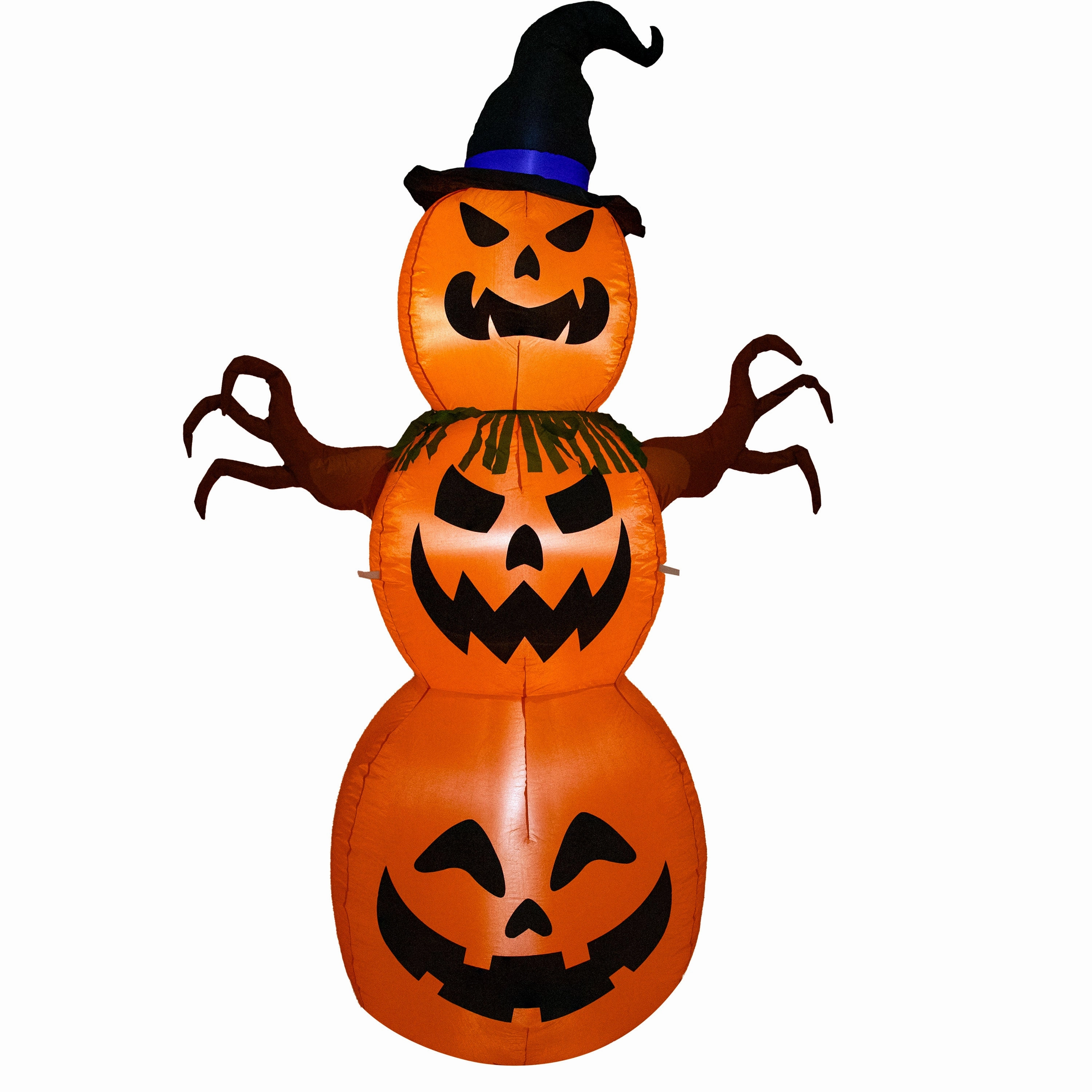 Sunnydaze 7 Jack-O-Lantern Scarecrow Pumpkin Inflatable Halloween Decoration