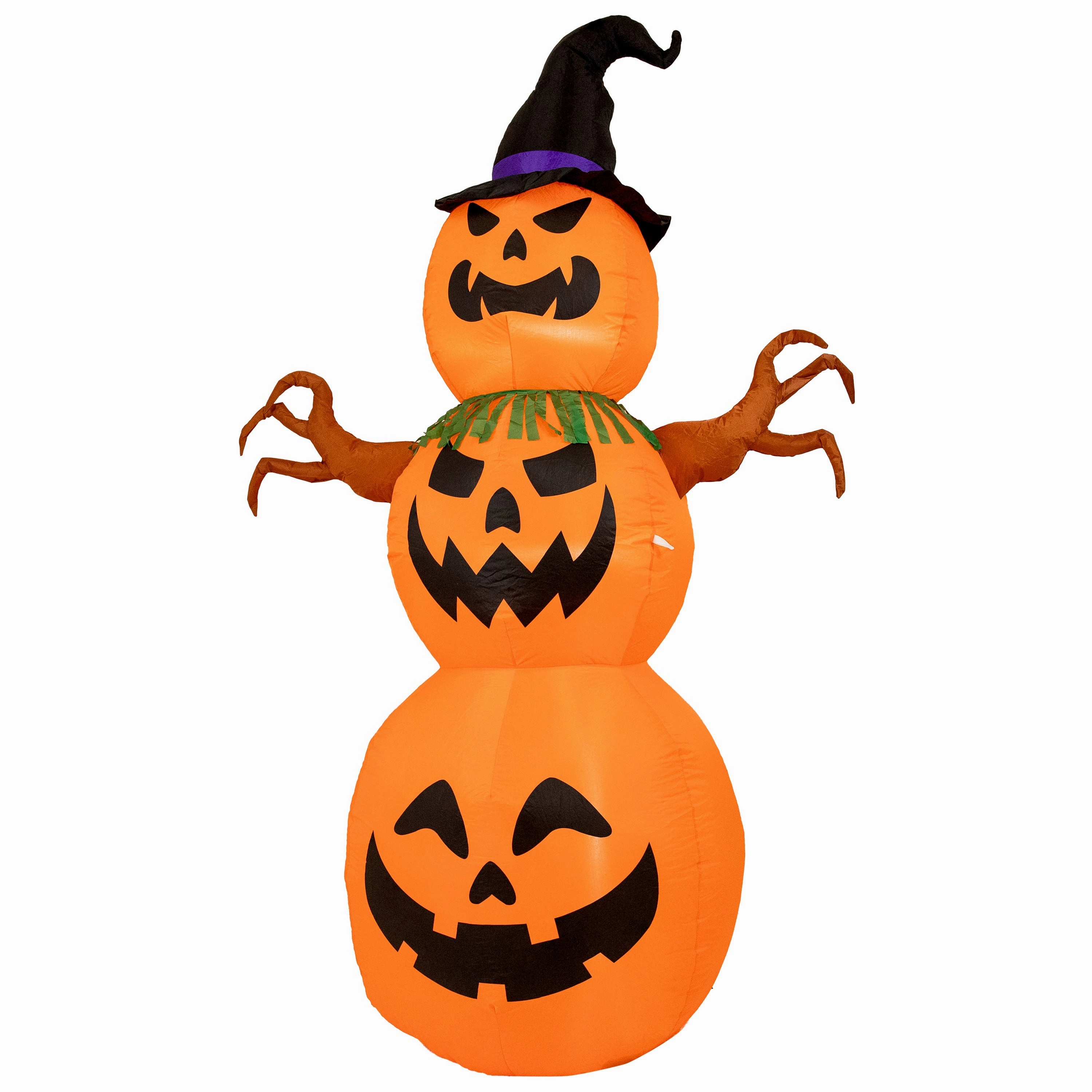 Sunnydaze 7 Jack-O-Lantern Scarecrow Pumpkin Inflatable Halloween Decoration