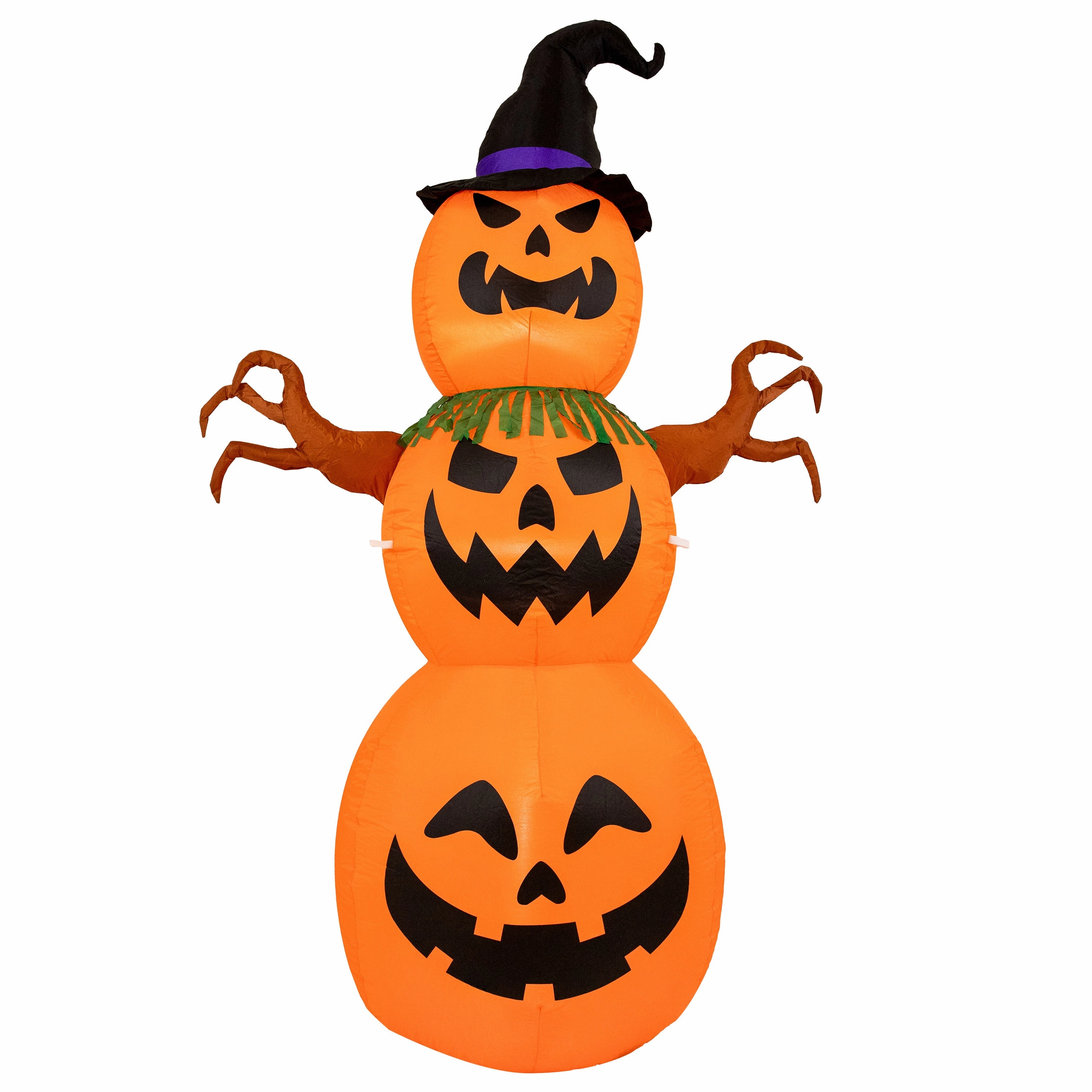 Sunnydaze 7 Jack-O-Lantern Scarecrow Pumpkin Inflatable Halloween Decoration