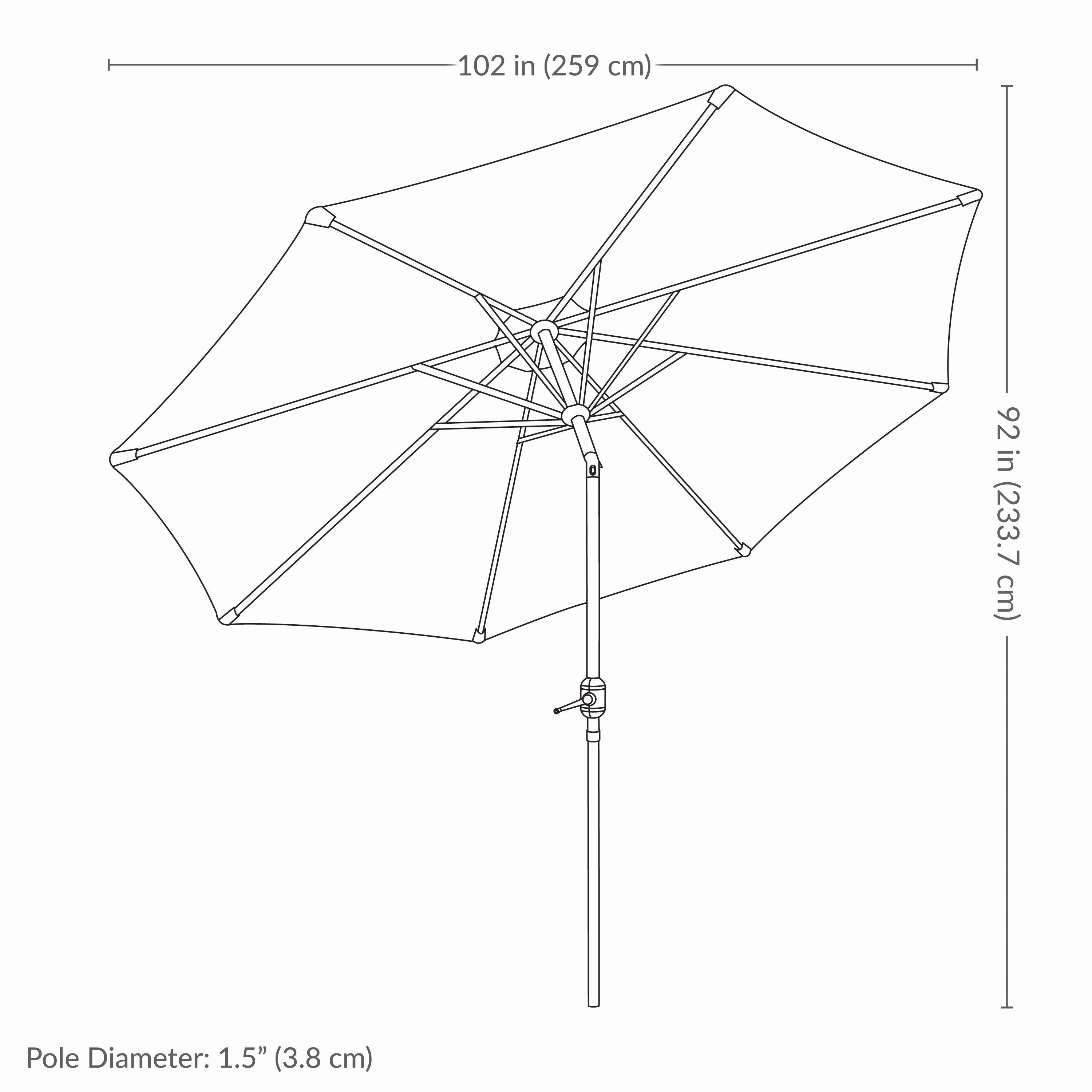 Sunnydaze 8.5 ft Patio Umbrella with Faux Woodgrain Finish