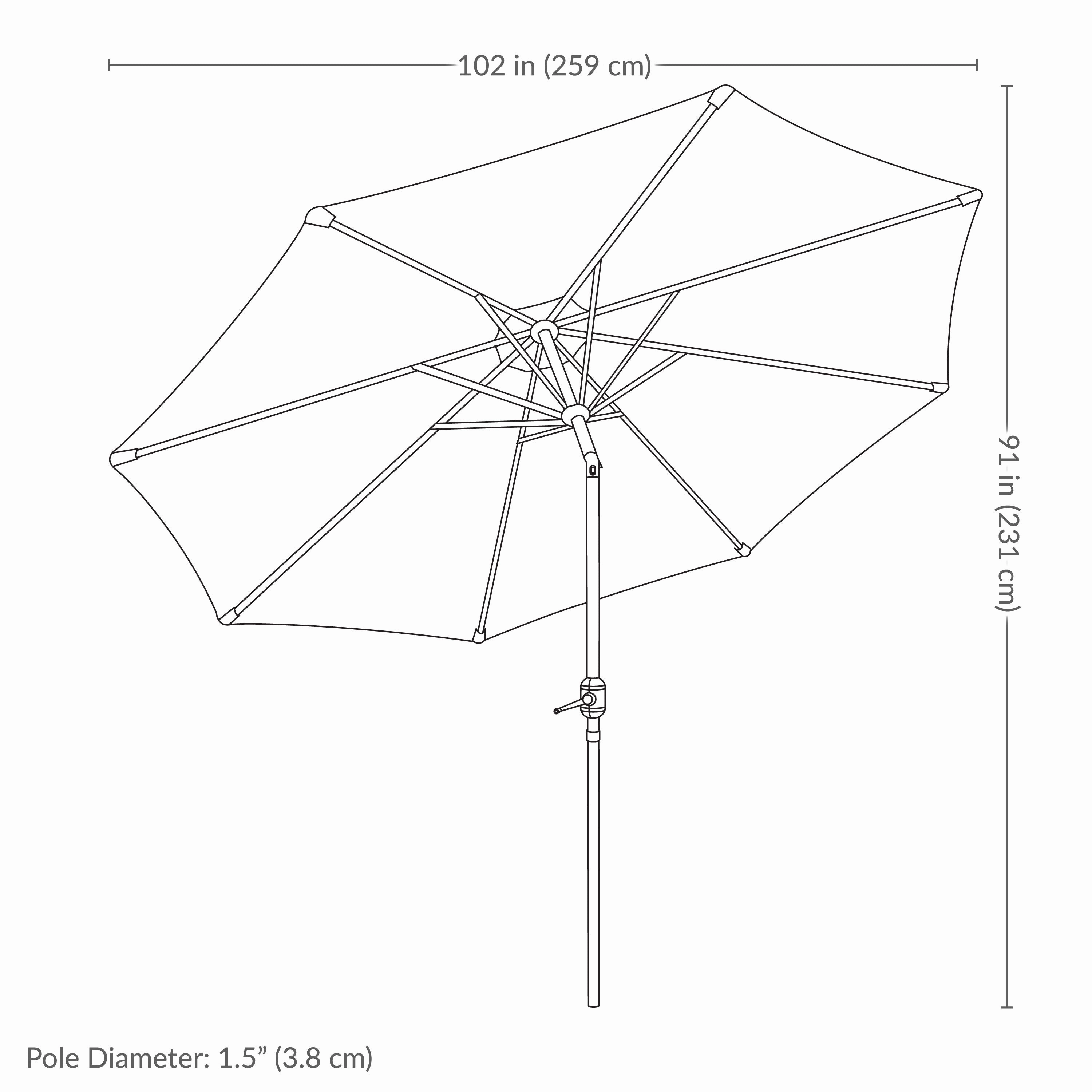 Sunnydaze 8.5 ft Patio Umbrella with Faux Woodgrain Finish