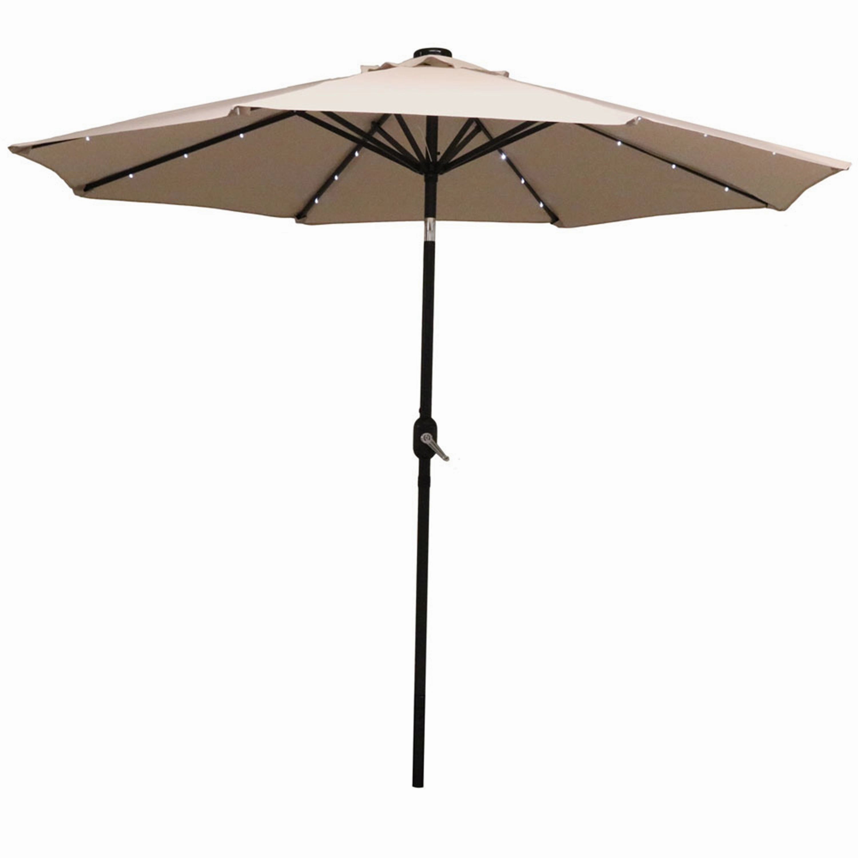 Sunnydaze 9' Solar LED Outdoor Patio Umbrella with Tilt and Crankadjustable height outdoor parasol