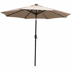 Sunnydaze 9' Solar LED Outdoor Patio Umbrella with Tilt and Crankadjustable height outdoor parasol