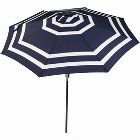 Sunnydaze 9' Striped Patio Umbrella with Solar Lightsadjustable height outdoor parasol