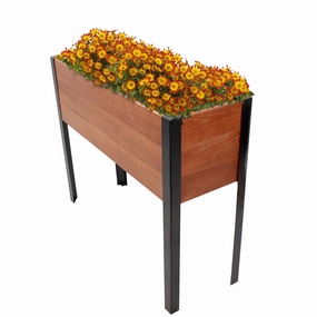 Sunnydaze Acacia Wood Raised Garden Bed with Legs - 31" H decorative outdoor planter box designs