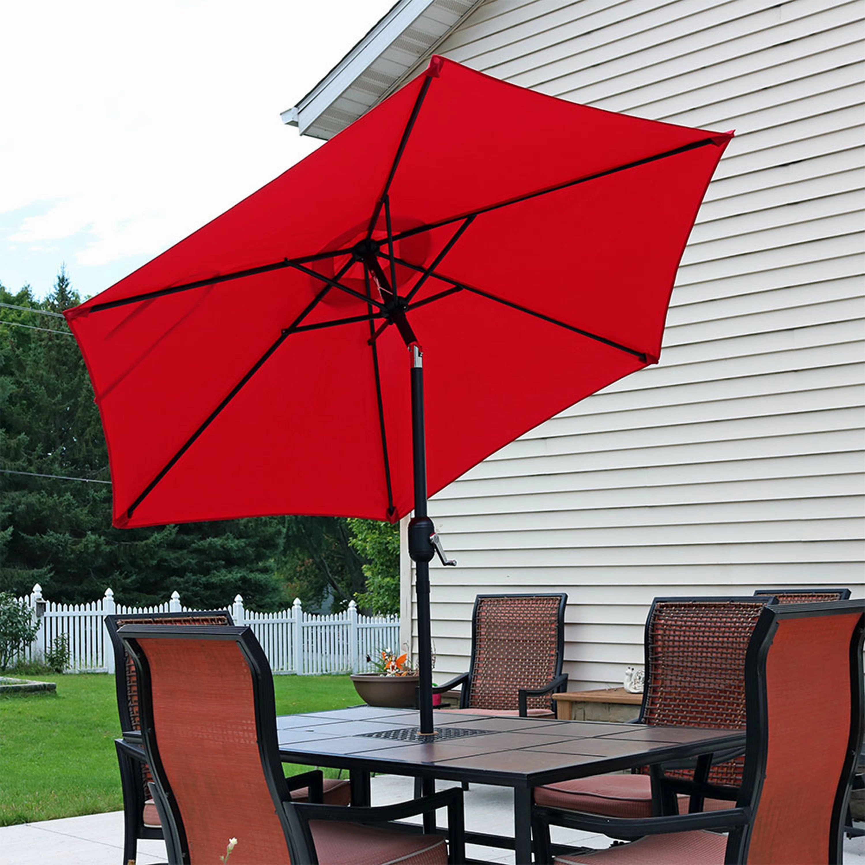 Sunnydaze Aluminum 7.5' Outdoor Patio Umbrella with Tilt and Crank