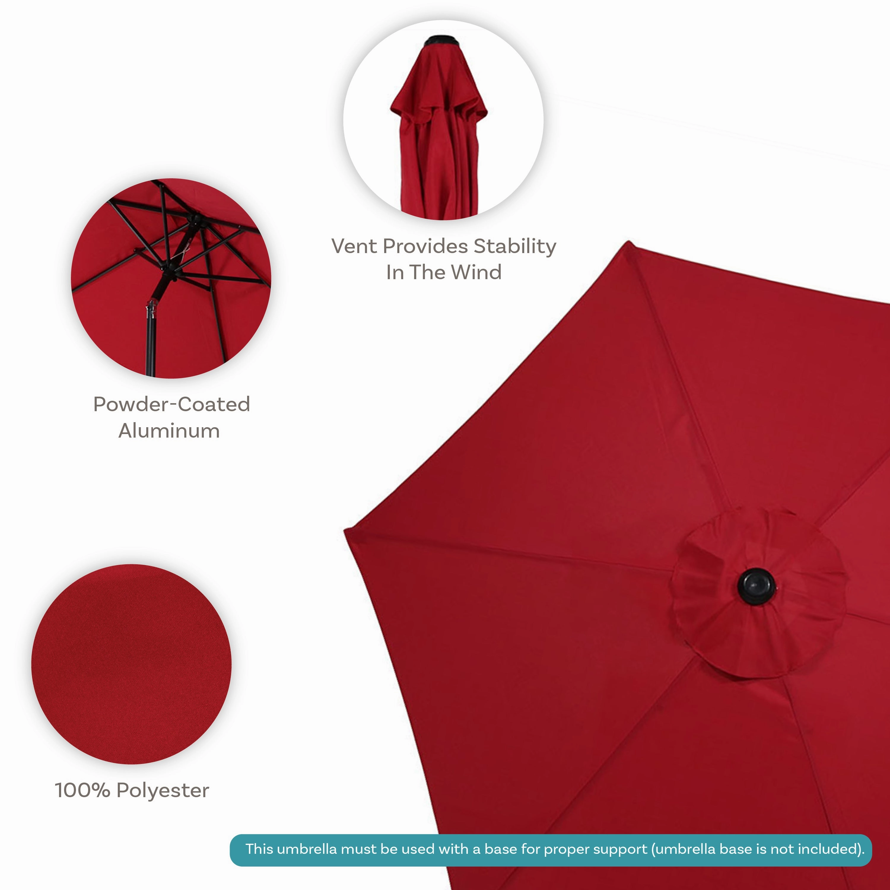 Sunnydaze Aluminum 7.5' Outdoor Patio Umbrella with Tilt and Crank
