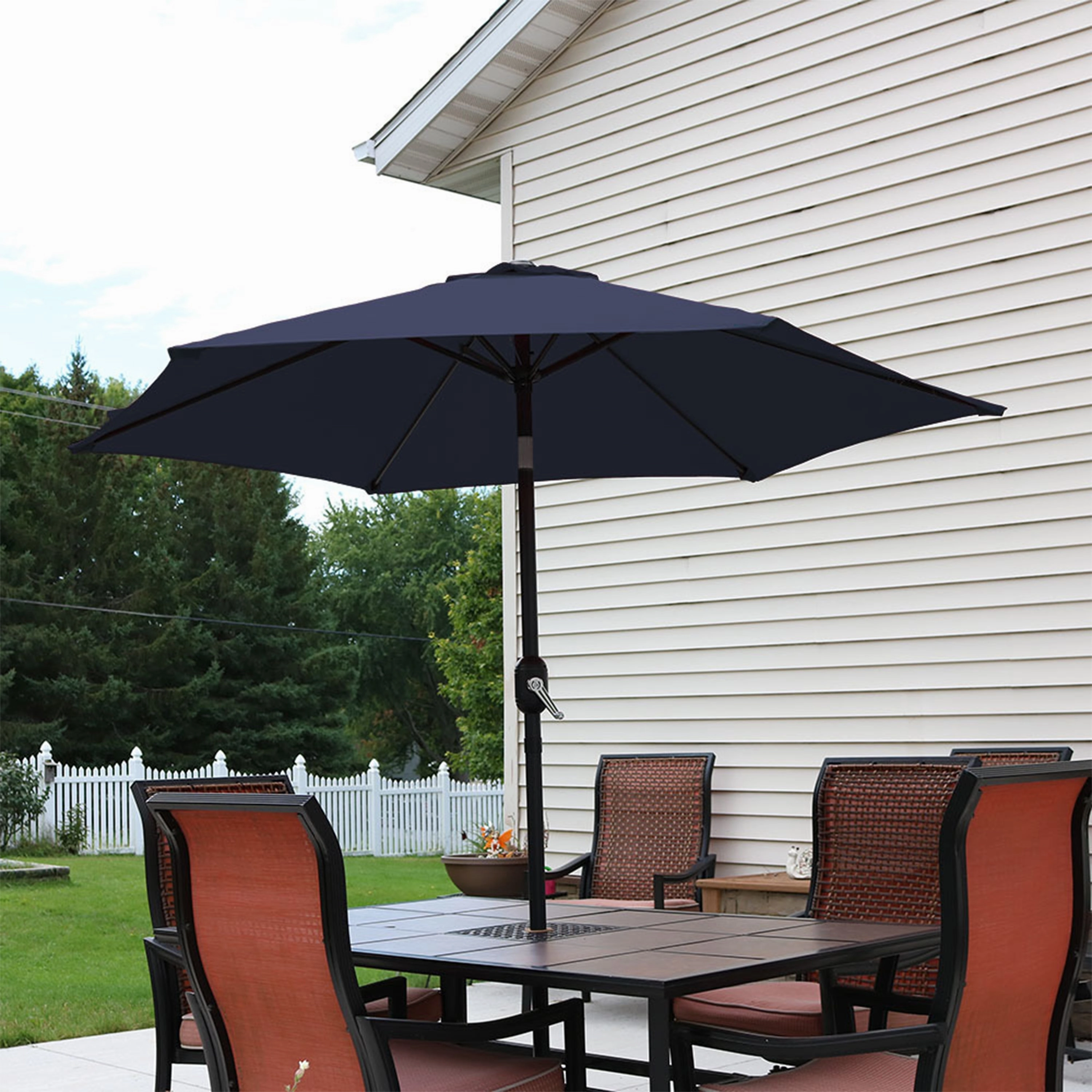 Sunnydaze Aluminum 7.5' Outdoor Patio Umbrella with Tilt and Crank
