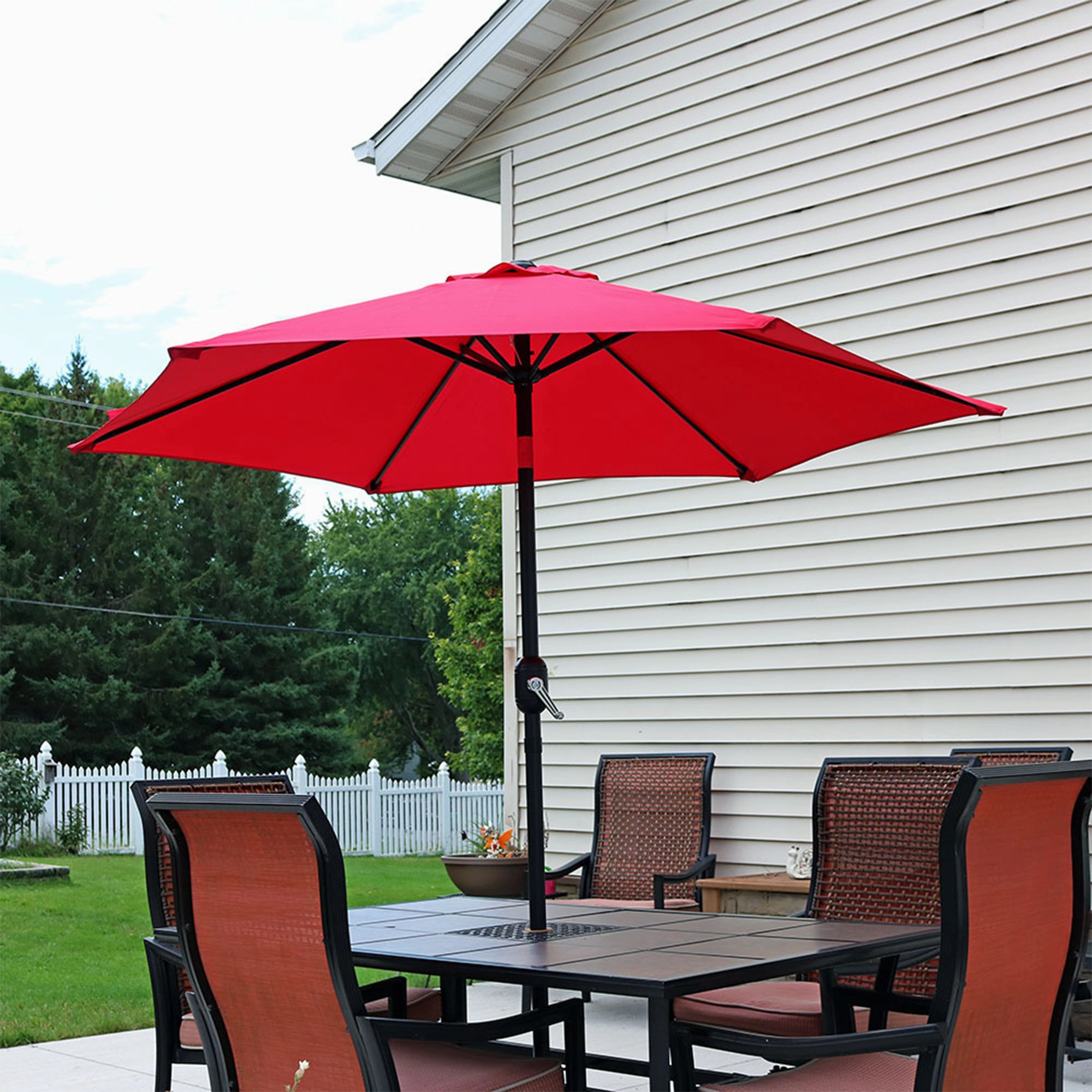 Sunnydaze Aluminum 7.5' Outdoor Patio Umbrella with Tilt and Crank