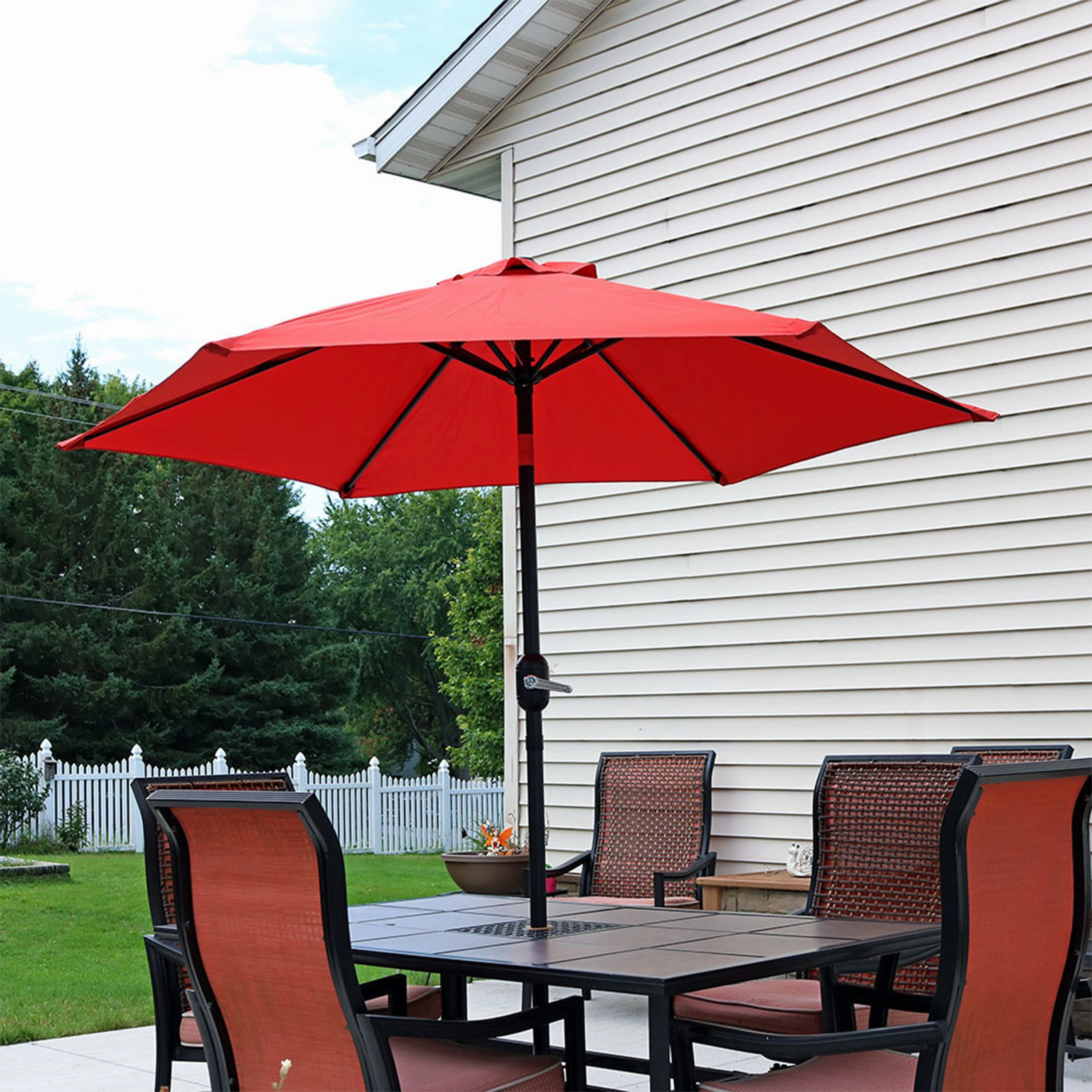Sunnydaze Aluminum 7.5' Outdoor Patio Umbrella with Tilt and Crank