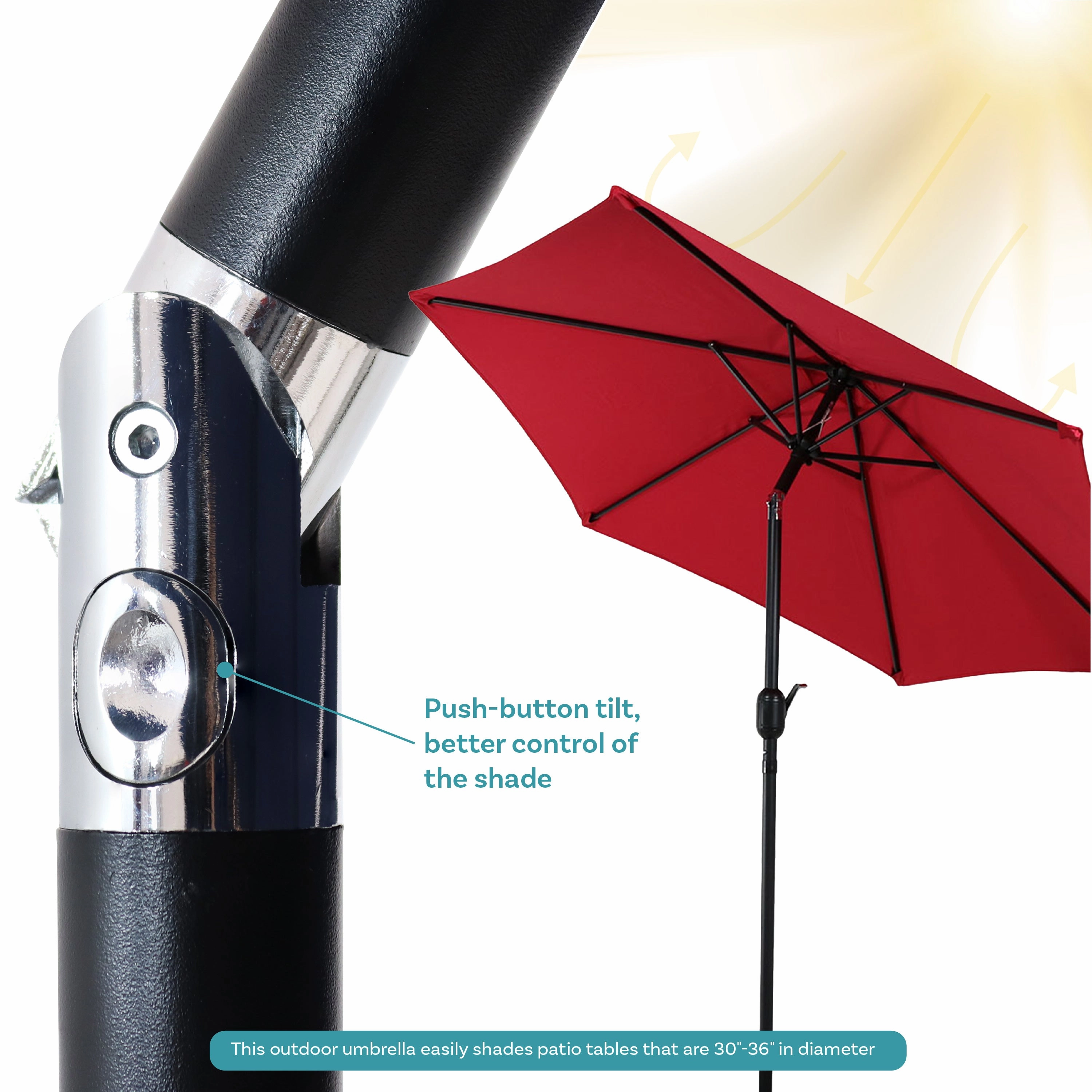 Sunnydaze Aluminum 7.5' Outdoor Patio Umbrella with Tilt and Crank