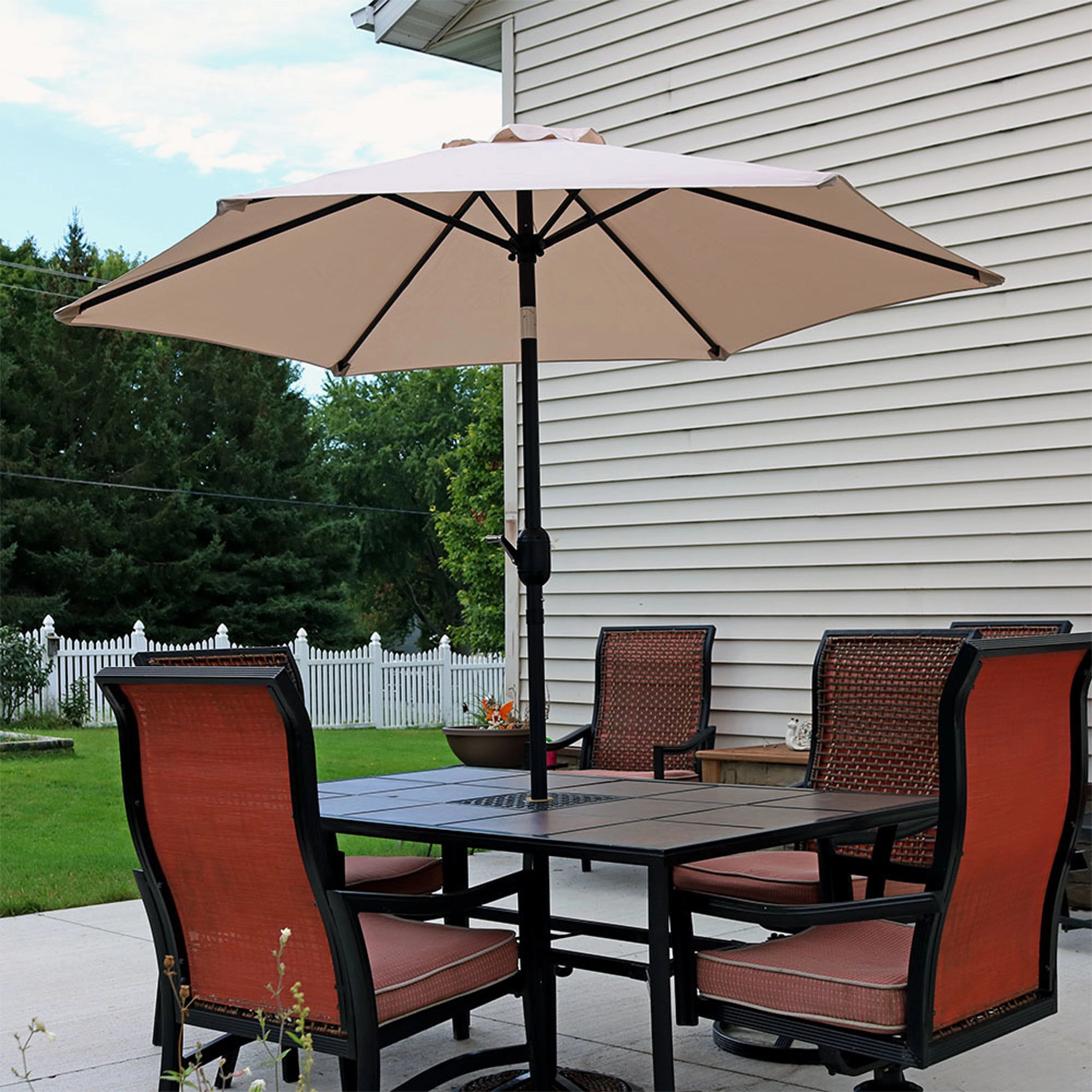 Sunnydaze Aluminum 7.5' Outdoor Patio Umbrella with Tilt and Crank