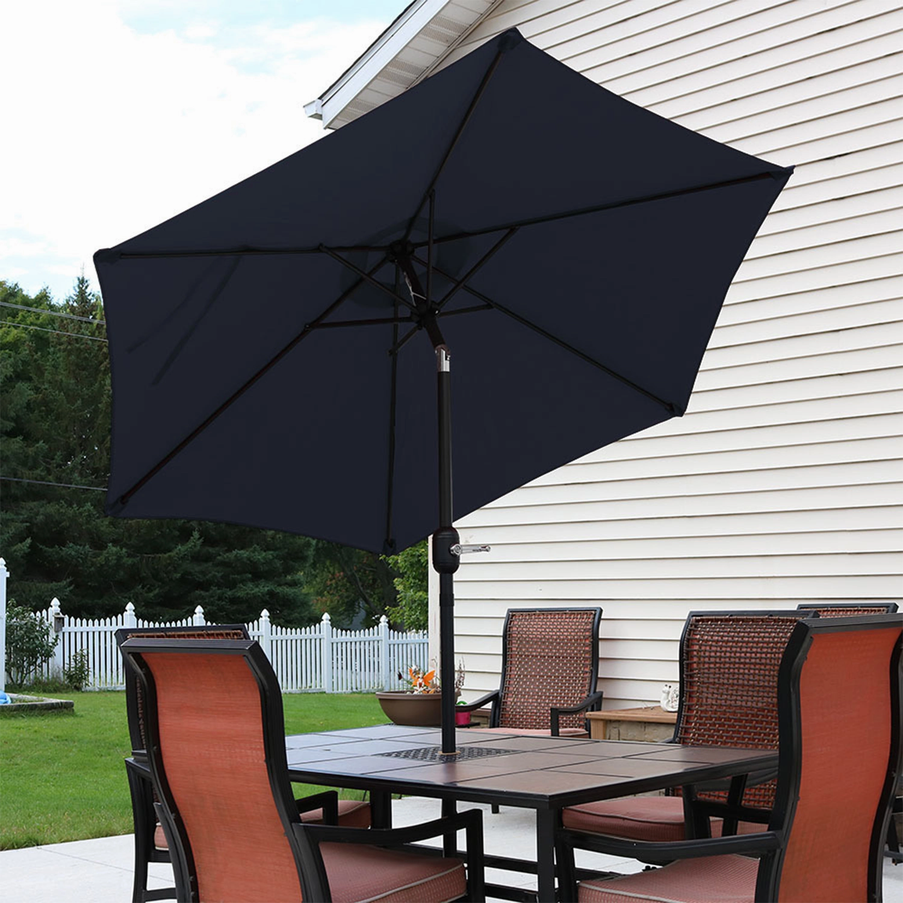 Sunnydaze Aluminum 7.5' Outdoor Patio Umbrella with Tilt and Crank