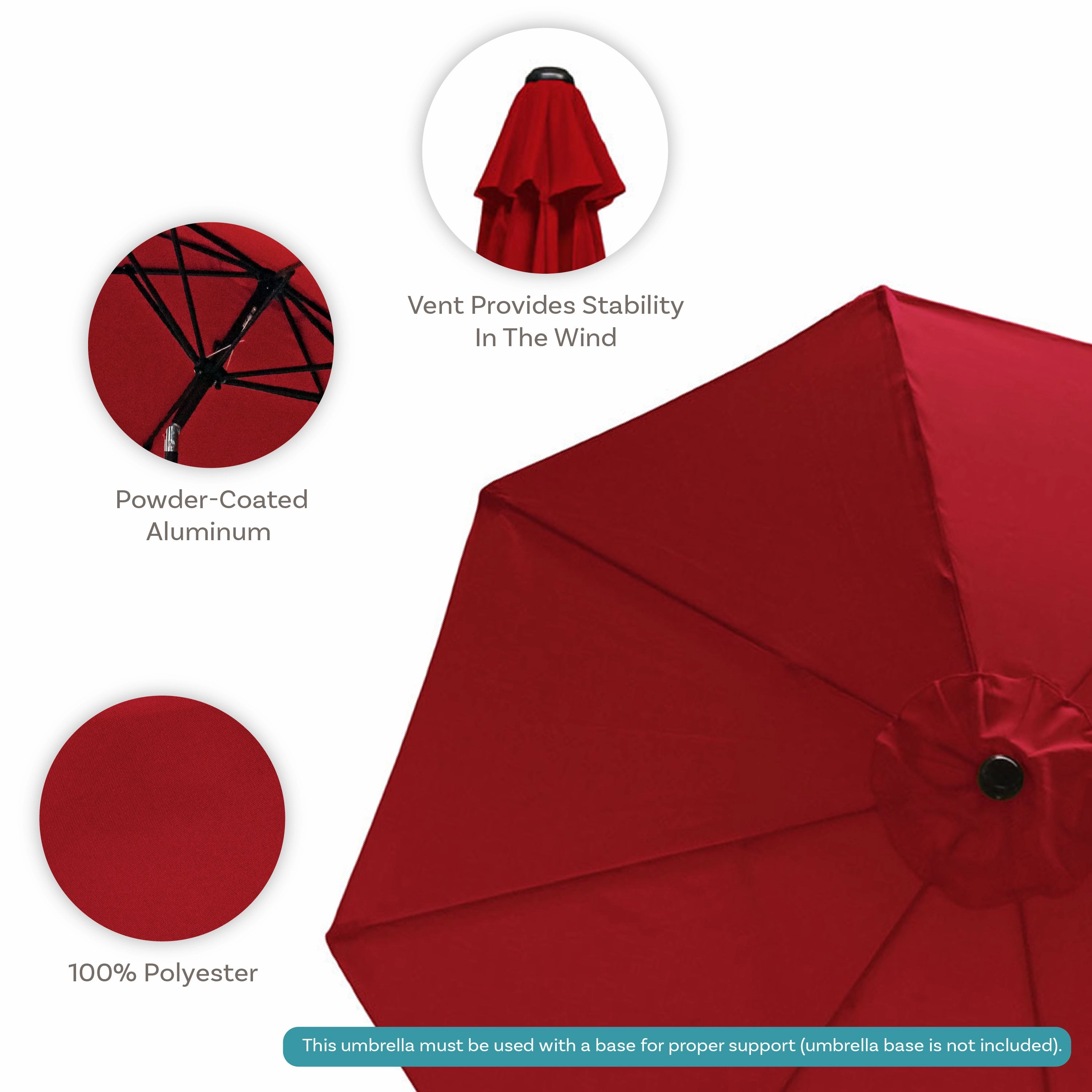 Sunnydaze Aluminum 9' Outdoor Patio Umbrella with Tilt and Crank