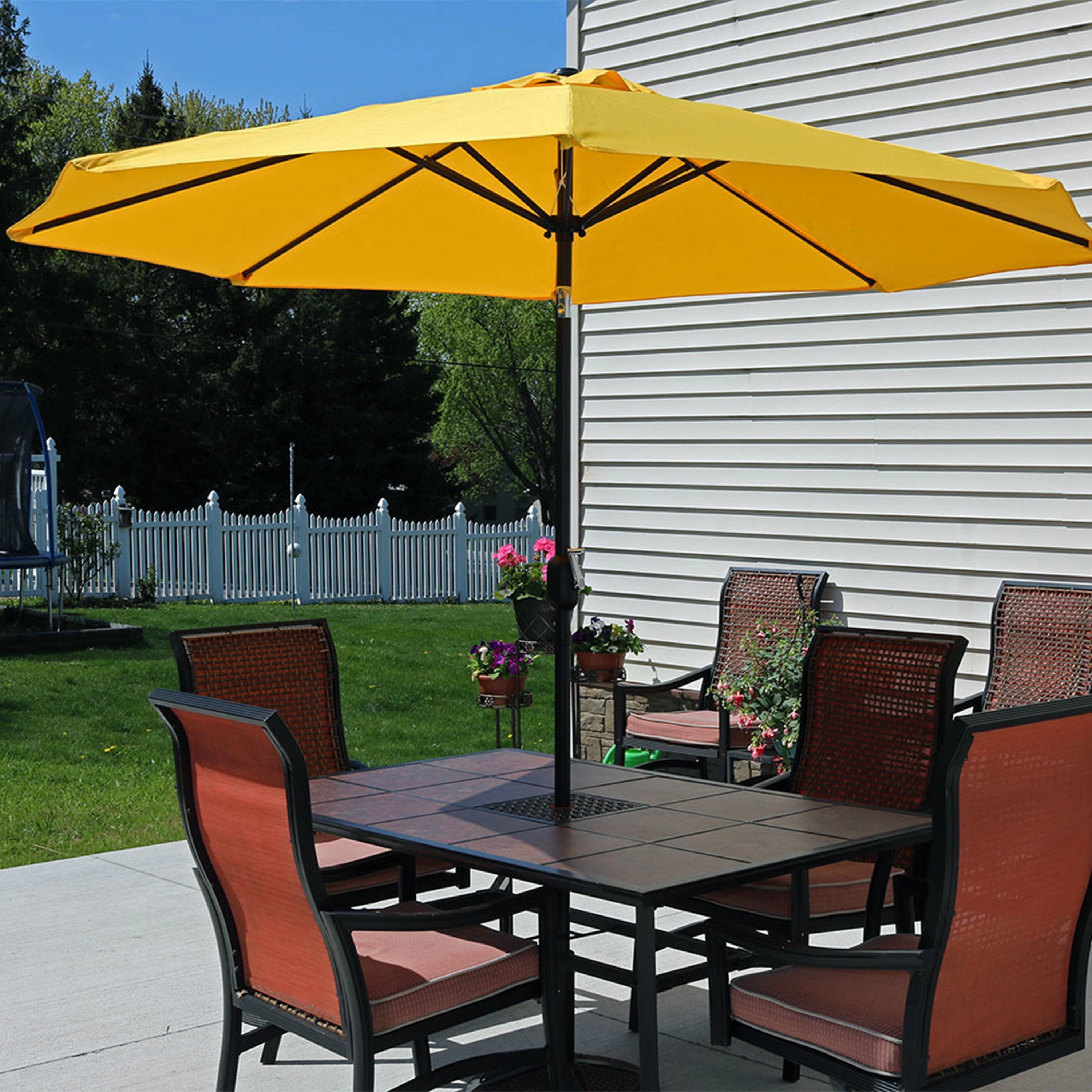 Sunnydaze Aluminum 9' Outdoor Patio Umbrella with Tilt and Crank