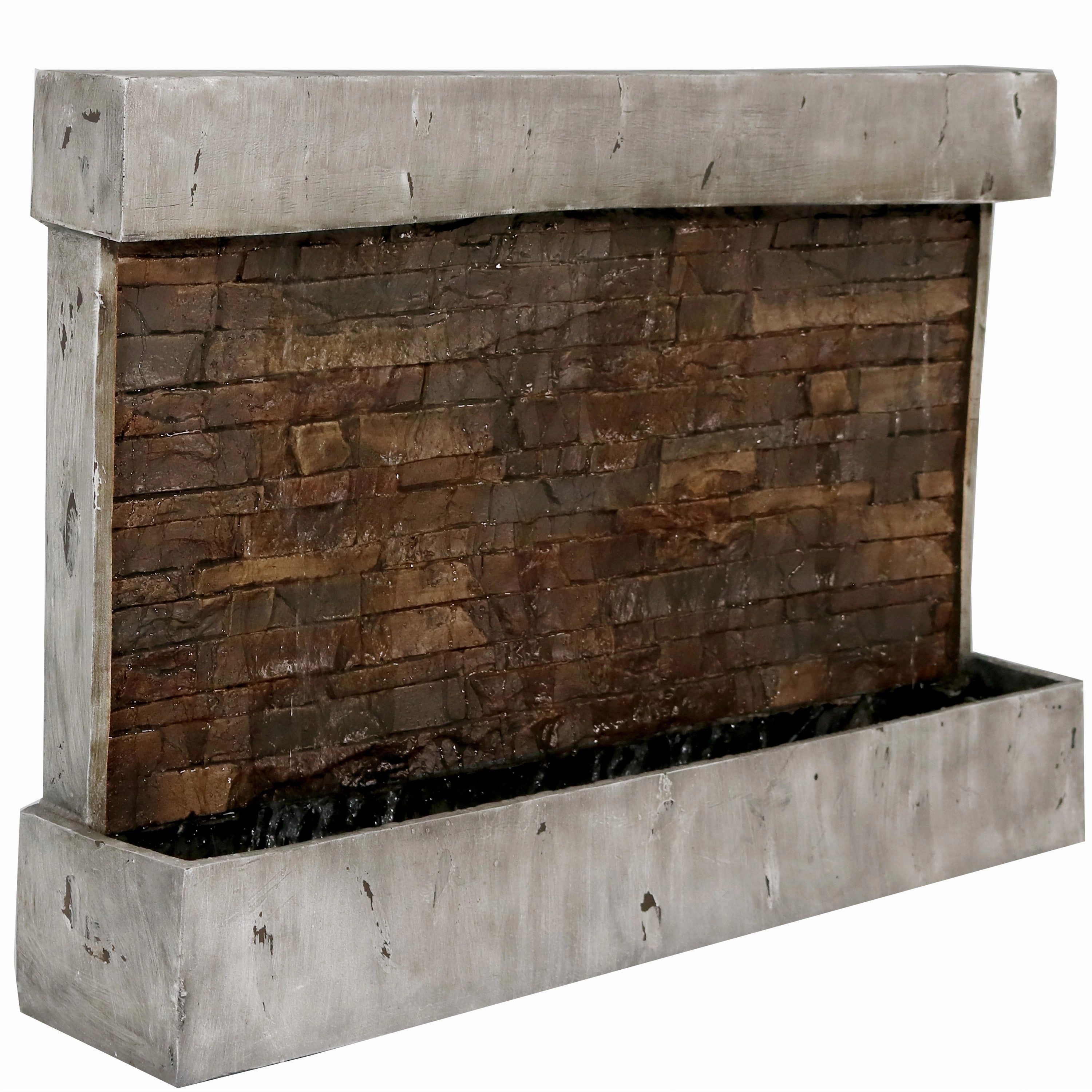 Sunnydaze Ancient Outdoor Waterfall Fountain - 24"outdoor garden water fountain
