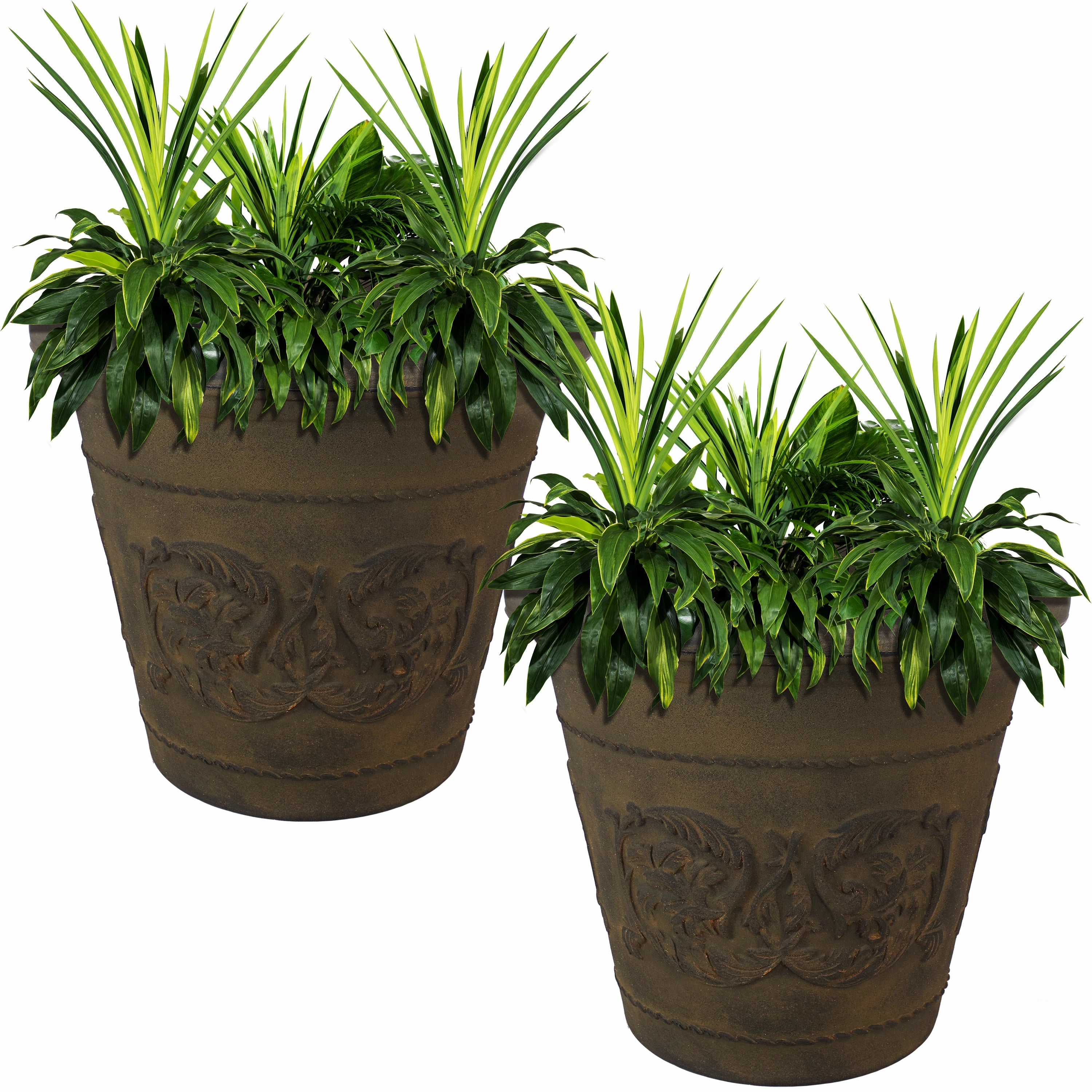 Sunnydaze Arabella Polyresin Outdoor Flowerpot Planter