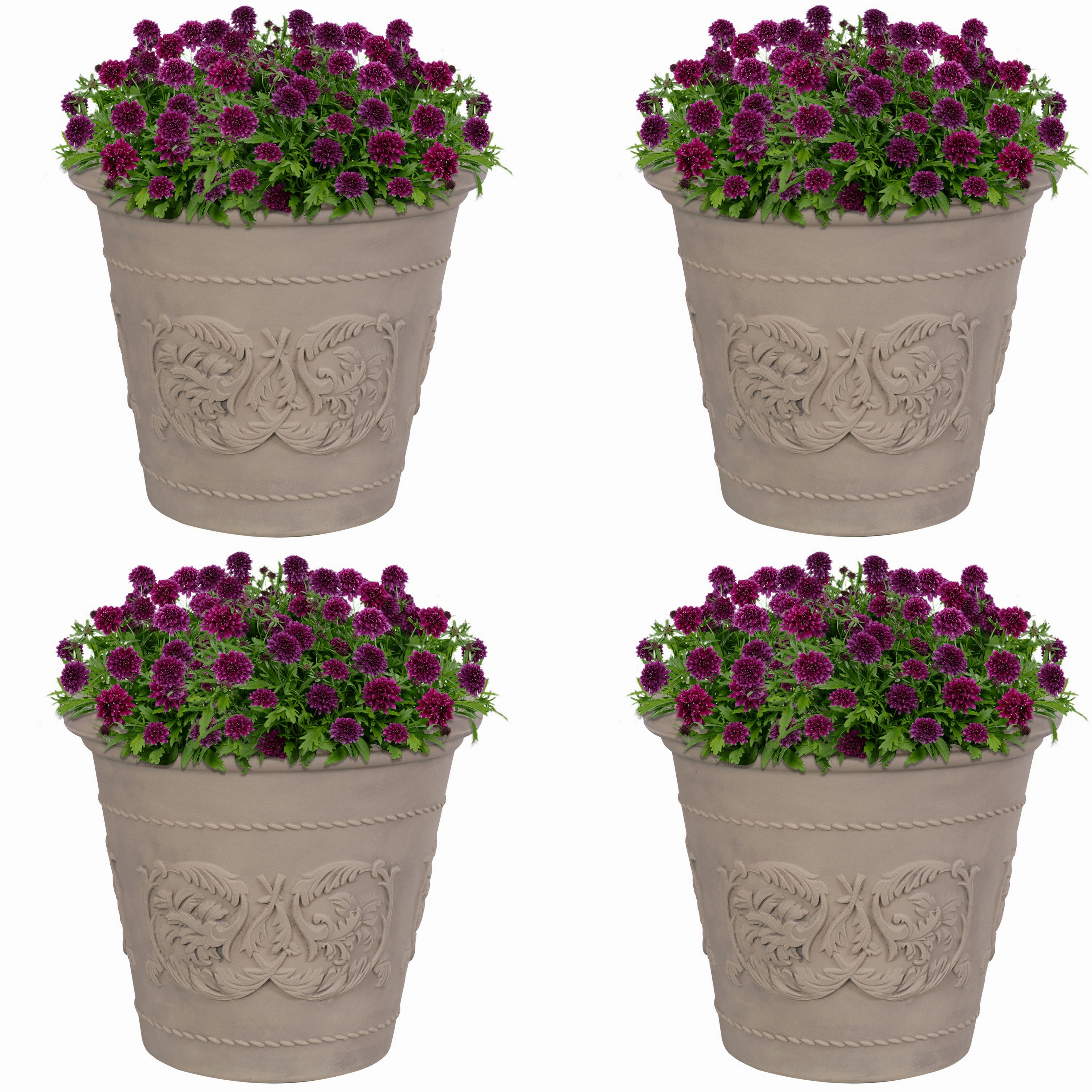 Sunnydaze Arabella Polyresin Outdoor Flowerpot Planter