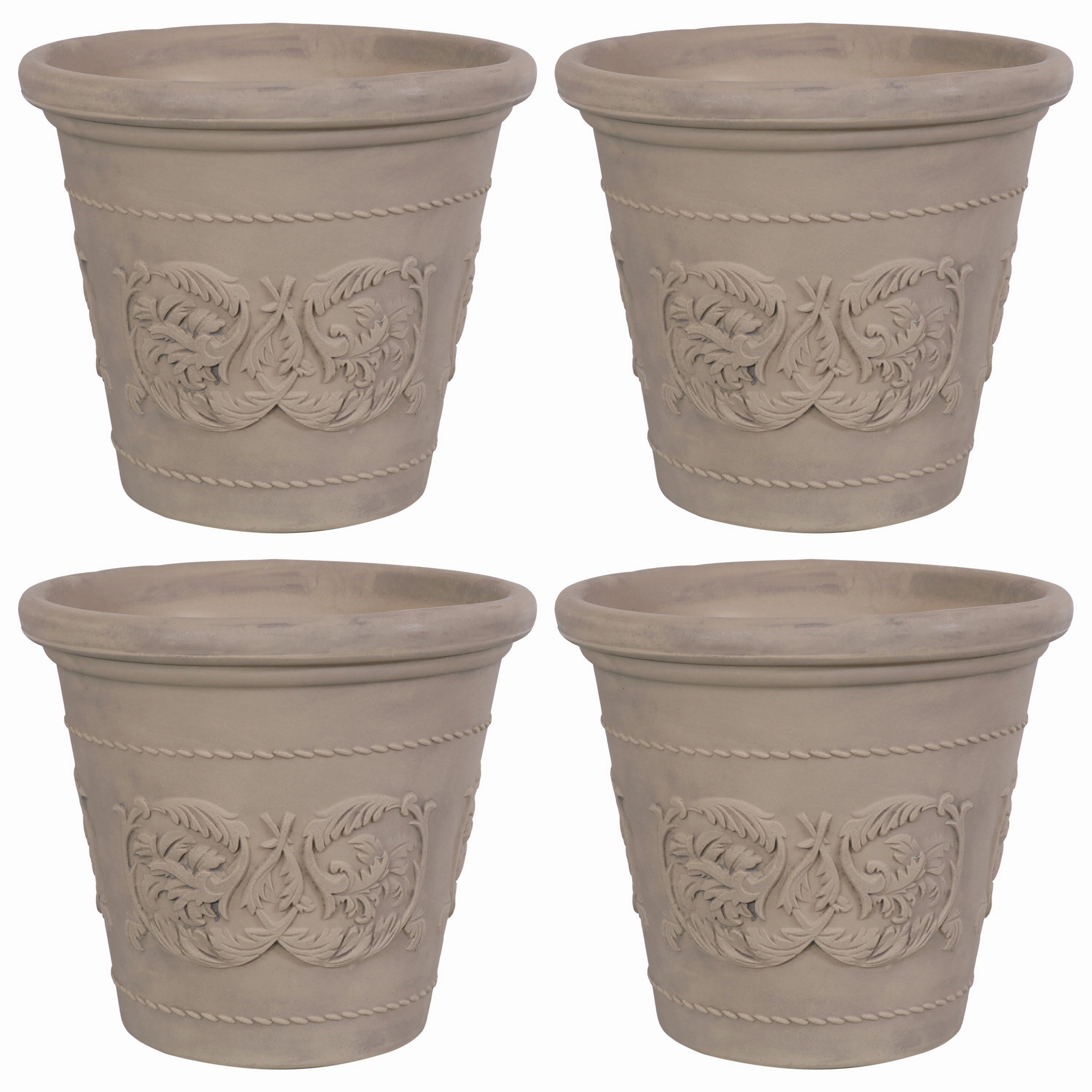 Sunnydaze Arabella Polyresin Outdoor Flowerpot Planter