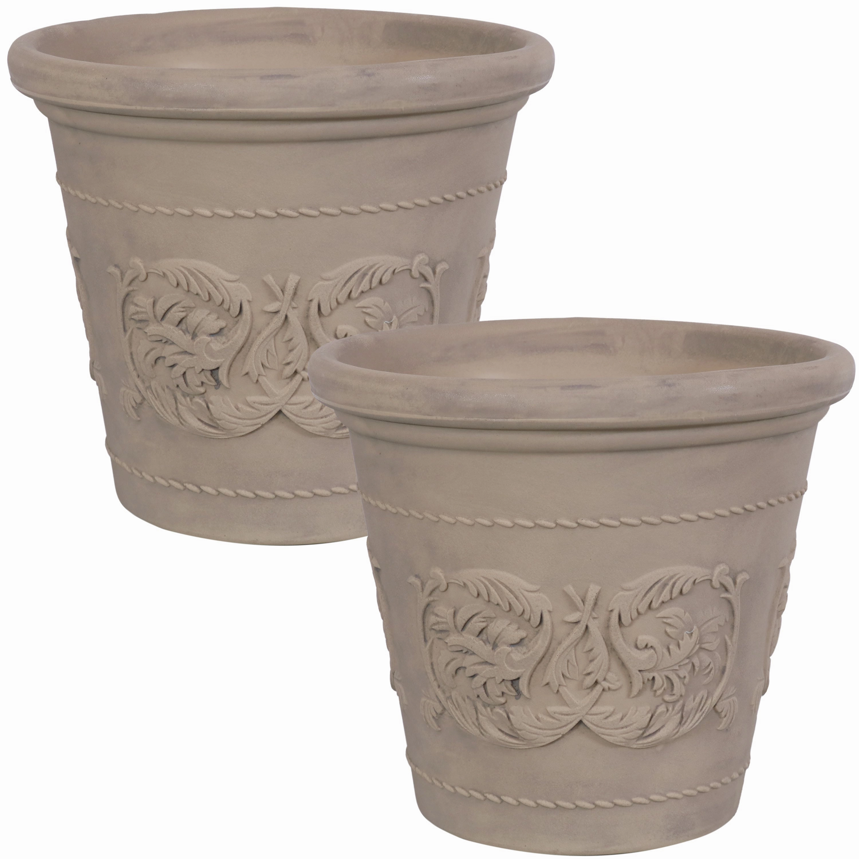 Sunnydaze Arabella Polyresin Outdoor Flowerpot Planter