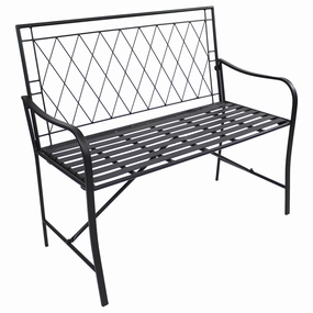 Sunnydaze Argyle Diamond Iron Outdoor Patio Bench - Blackoutdoor patio furniture set