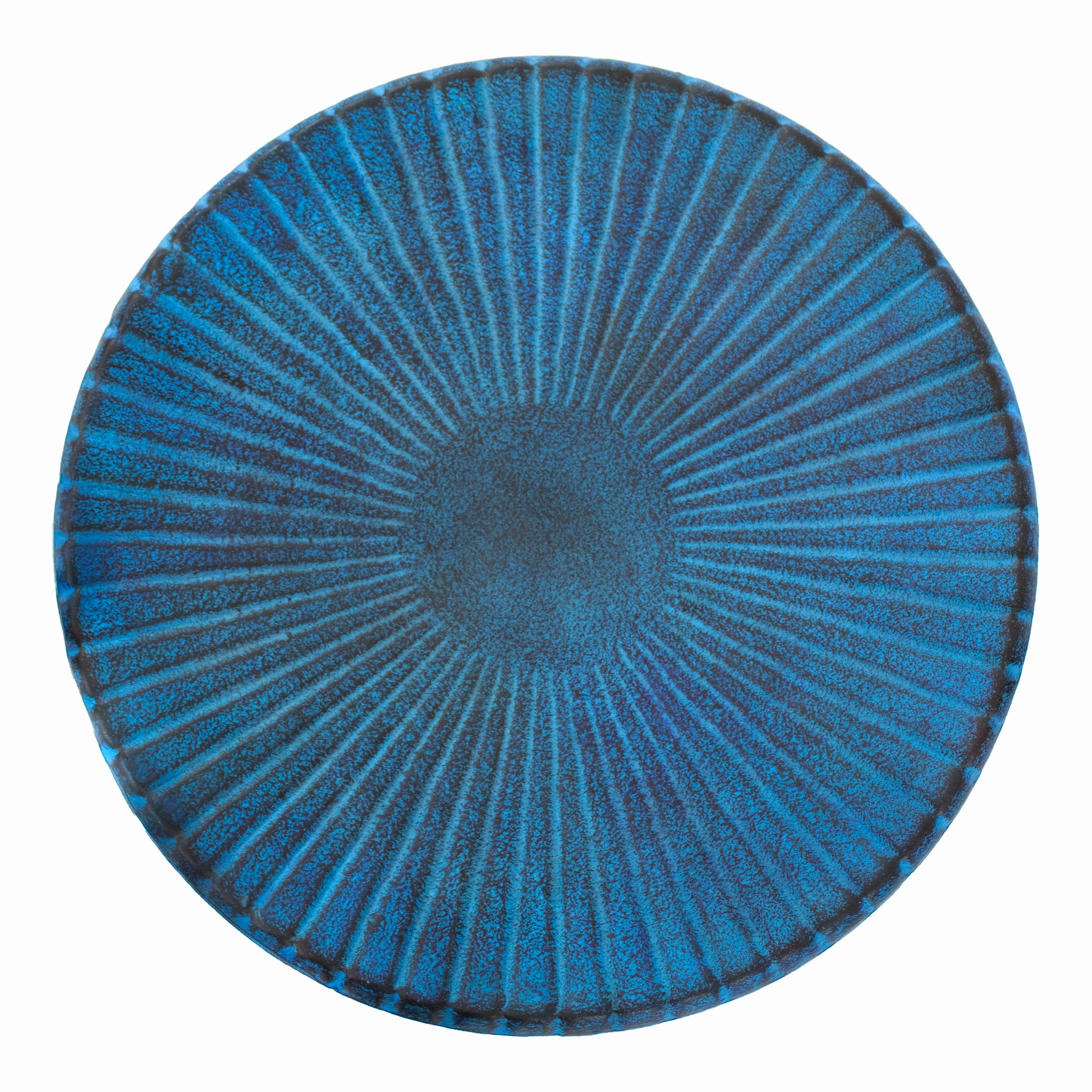 Sunnydaze Art Deco Sunburst Metal Bird Bath - Blue Patina - 14"