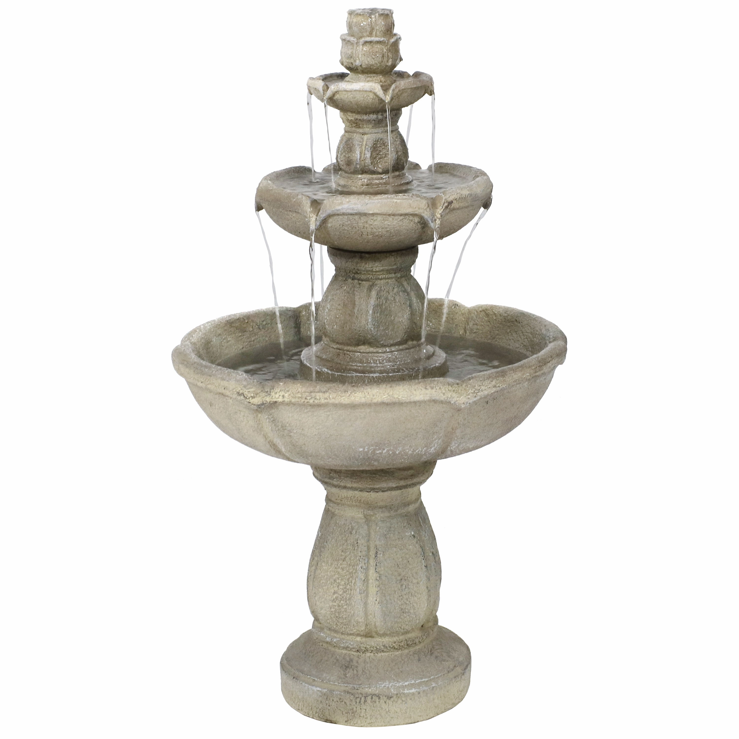 Sunnydaze Birds' Delight Outdoor Water Fountain with Pump - 35" Houtdoor garden water fountain