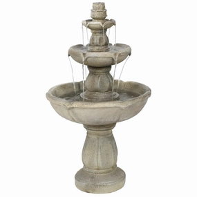 Sunnydaze Birds' Delight Outdoor Water Fountain with Pump - 35" Houtdoor garden water fountain