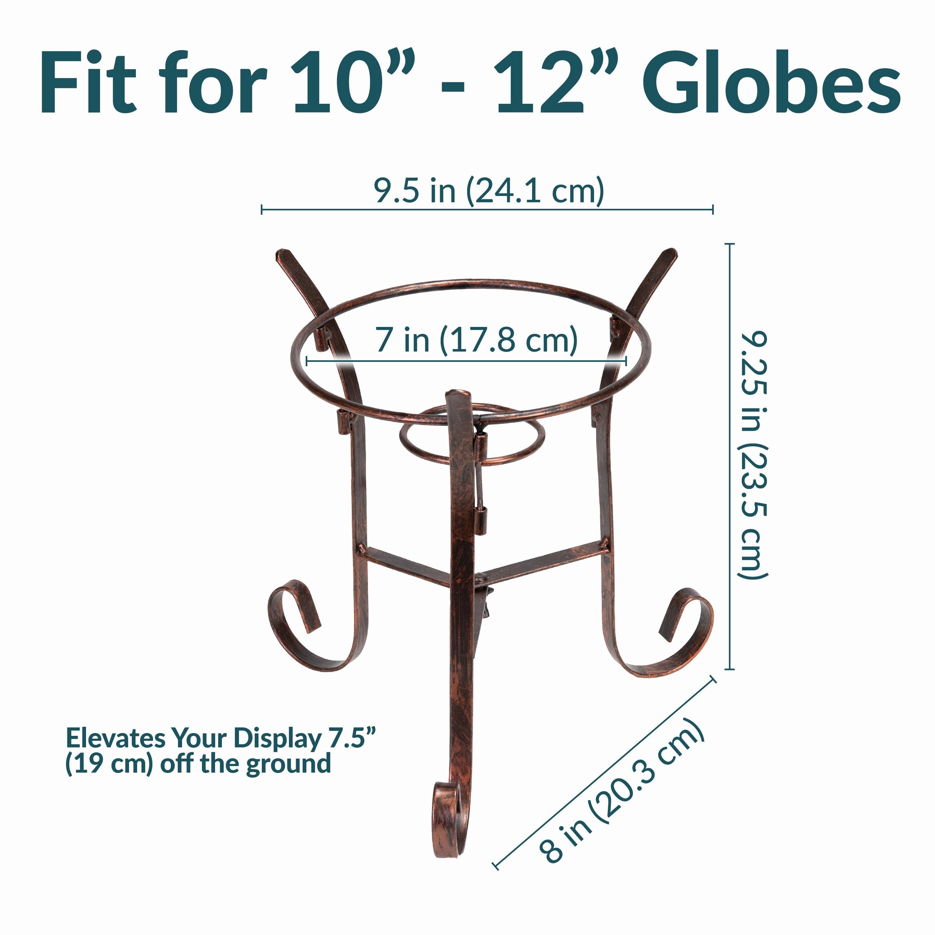 Sunnydaze Black Steel Traditional Style Gazing Globe Stand - 9"