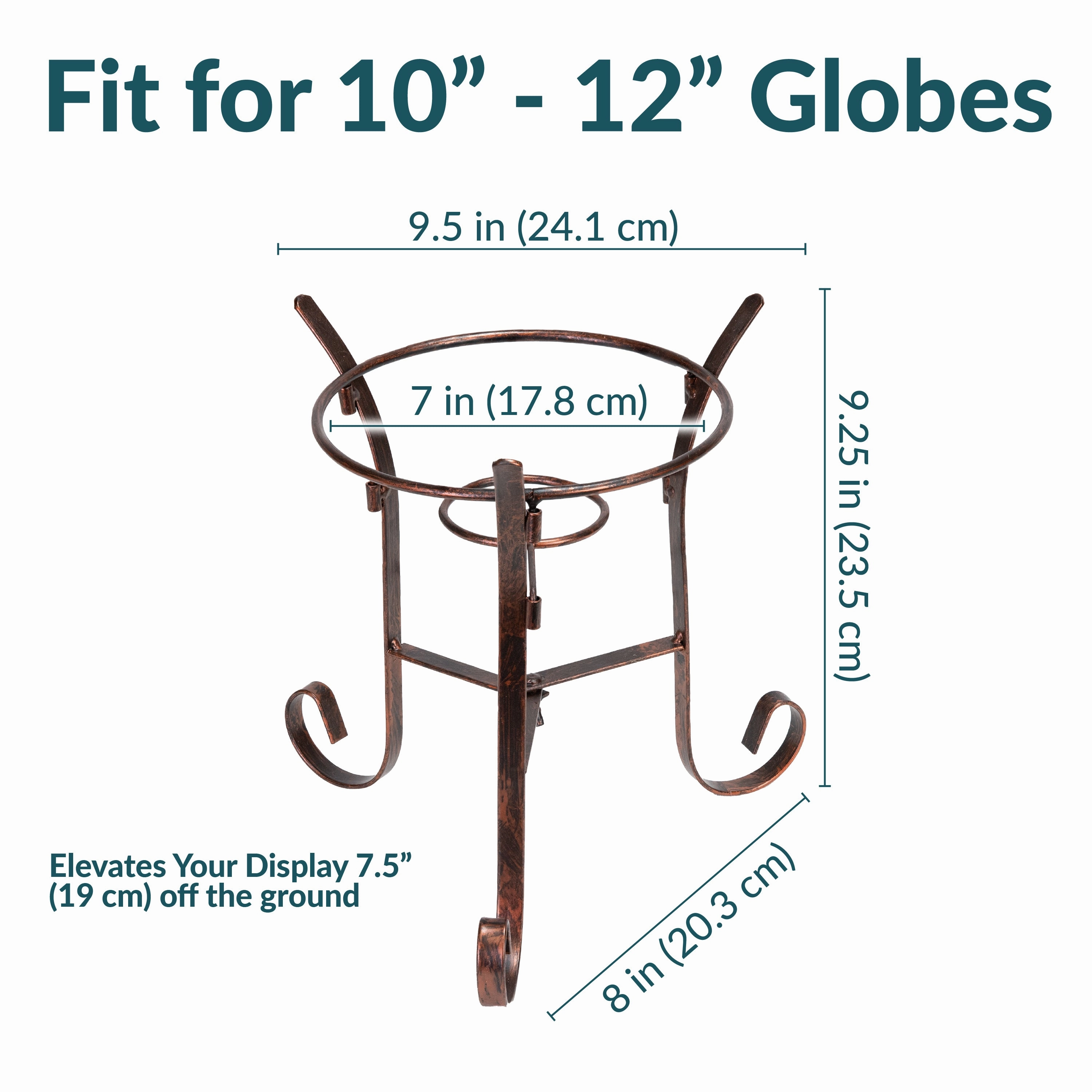 Sunnydaze Black Steel Traditional Style Gazing Globe Stand - 9"
