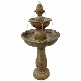 Sunnydaze Blooming Flower 2-Tier Outdoor Water Fountain - 38" Houtdoor garden water fountain