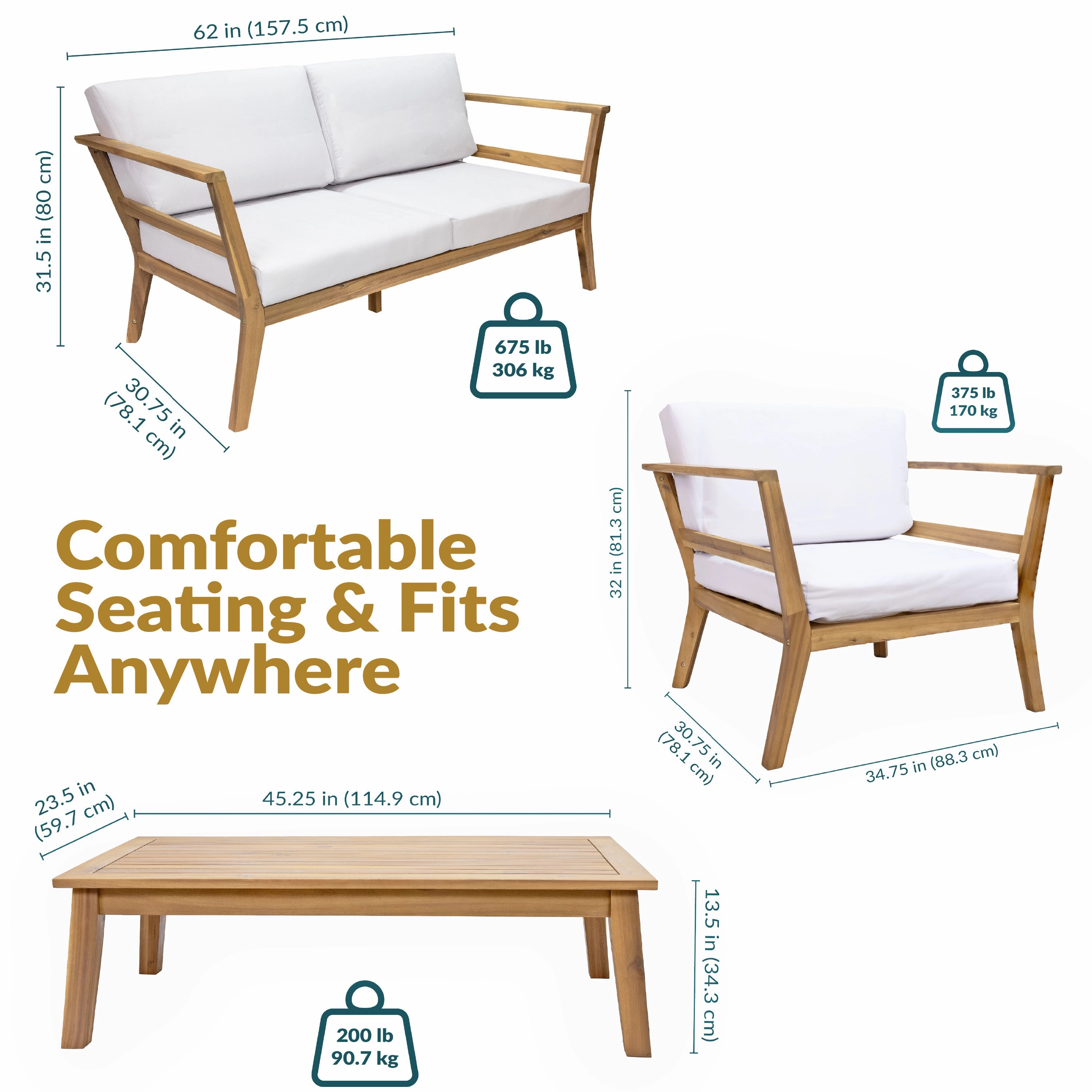 Sunnydaze Bodie 4-Piece Patio Furniture Set - Outdoor Patio Conversation Set