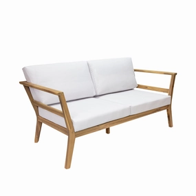 Sunnydaze Bodie Acacia Patio Loveseat - 2-Seater Outdoor Sofa with Cushionsoutdoor patio furniture set