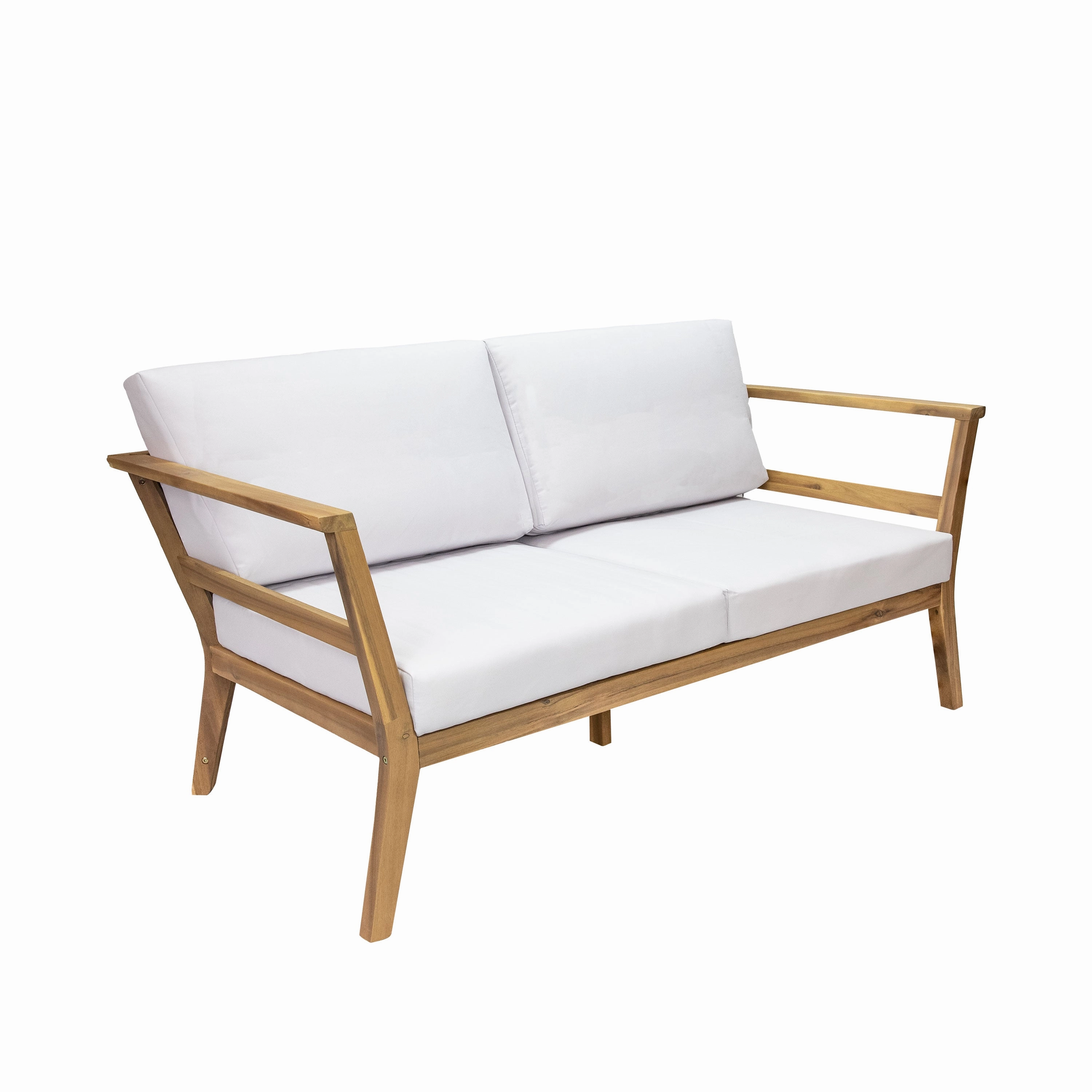 Sunnydaze Bodie Acacia Patio Loveseat - 2-Seater Outdoor Sofa with Cushionsoutdoor patio furniture set