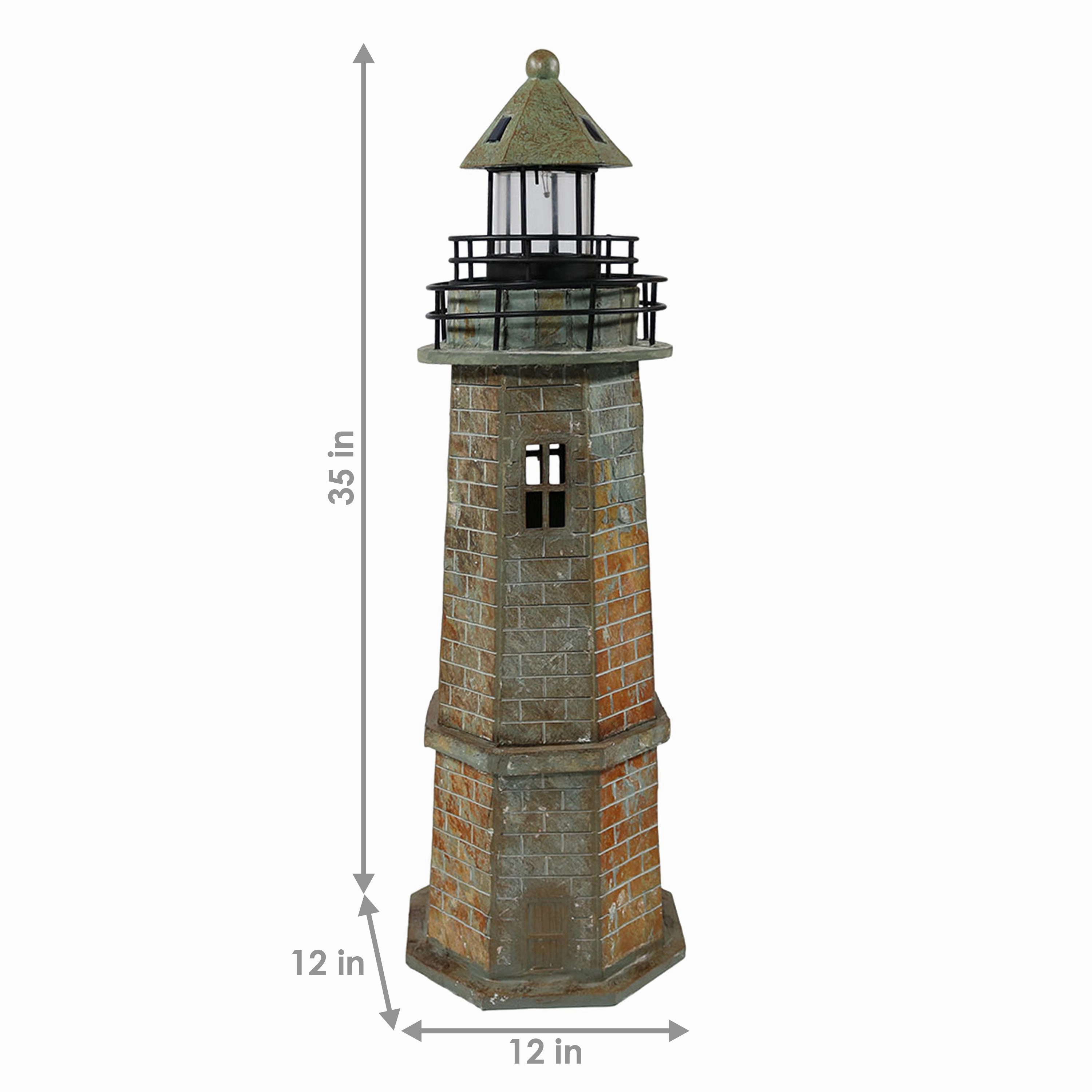 Sunnydaze Brick Solar LED Lighthouse