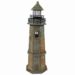 Sunnydaze Brick Solar LED Lighthouseoutdoor garden decorative ornaments